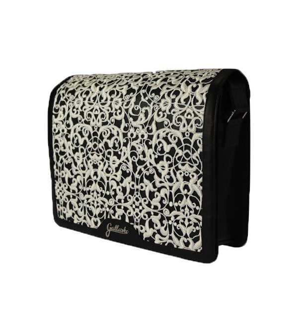 Grosse Umhängetasche «Flower Series» (weiss)