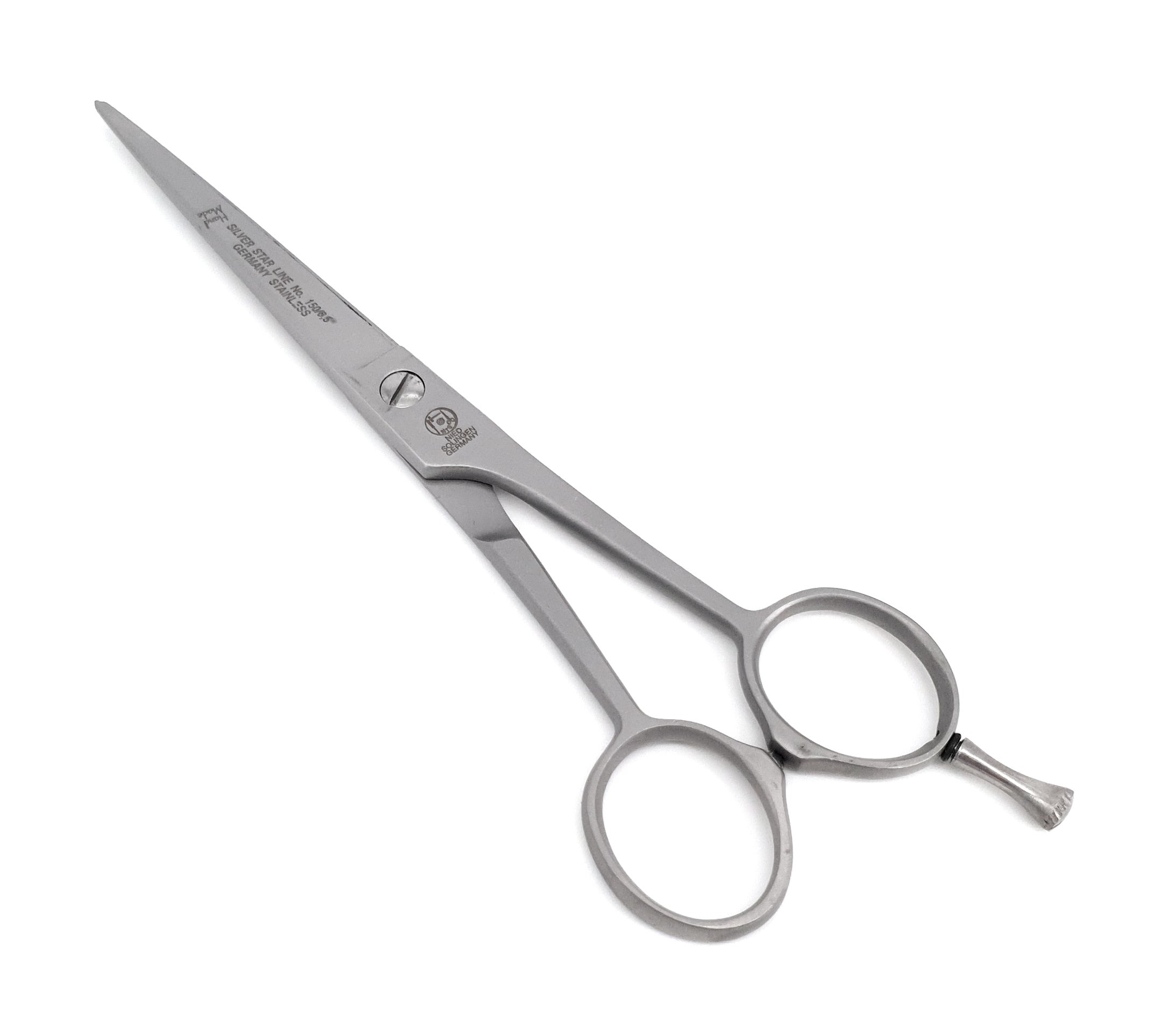 NTS barber scissors / hair cutting shear silver star line, size 6,5 inch, 16,5 cm