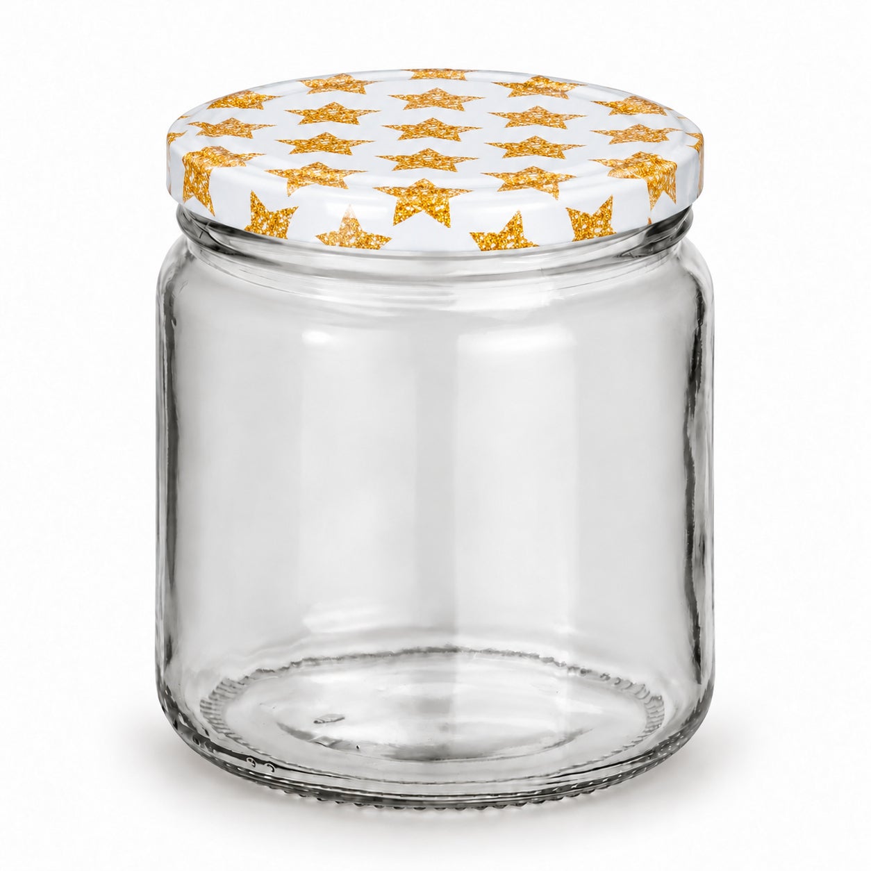 Leeres 405-ml-Glas mit Goldene Sterne