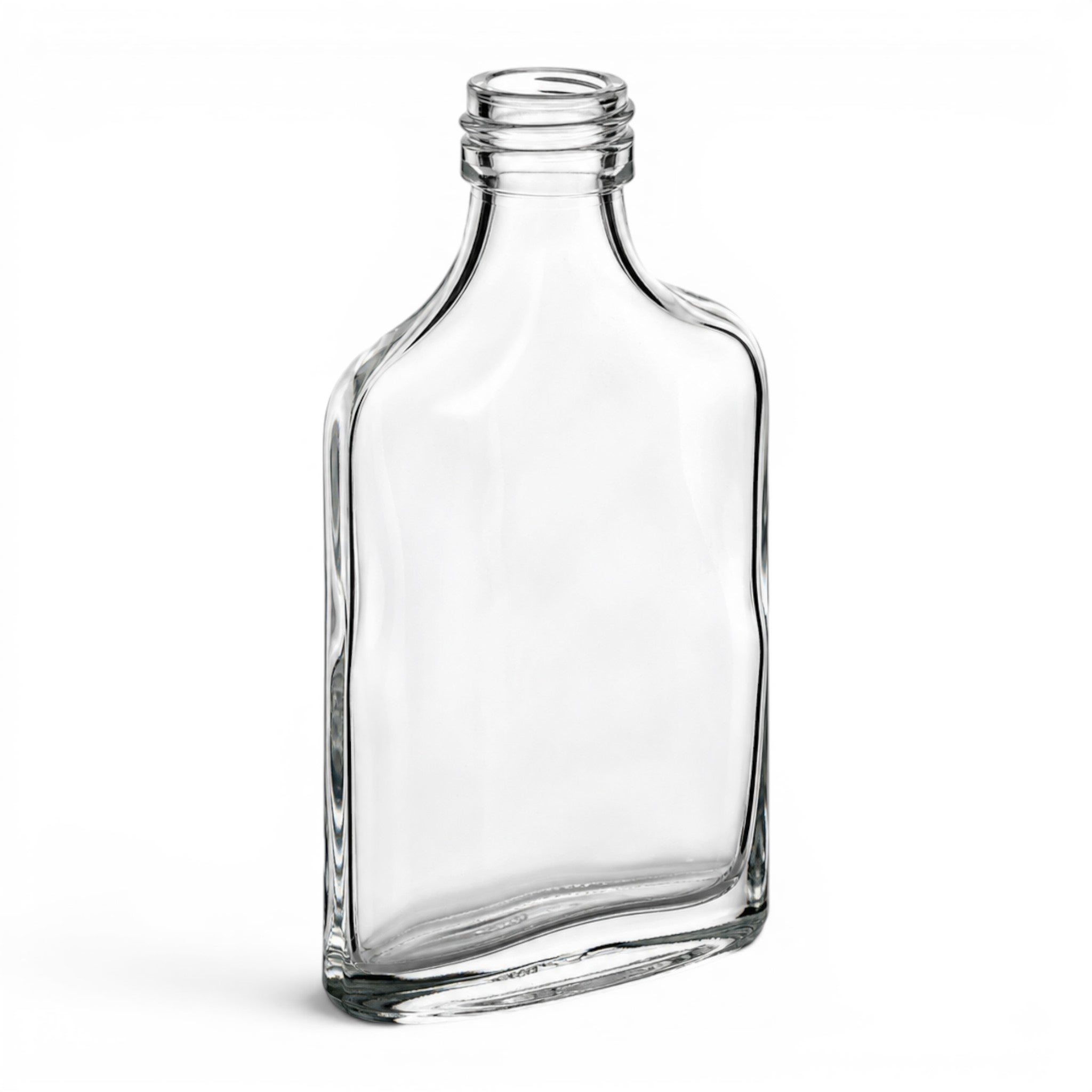 glasflasche, leer, glasklar, flaschenform, getränkeflasche