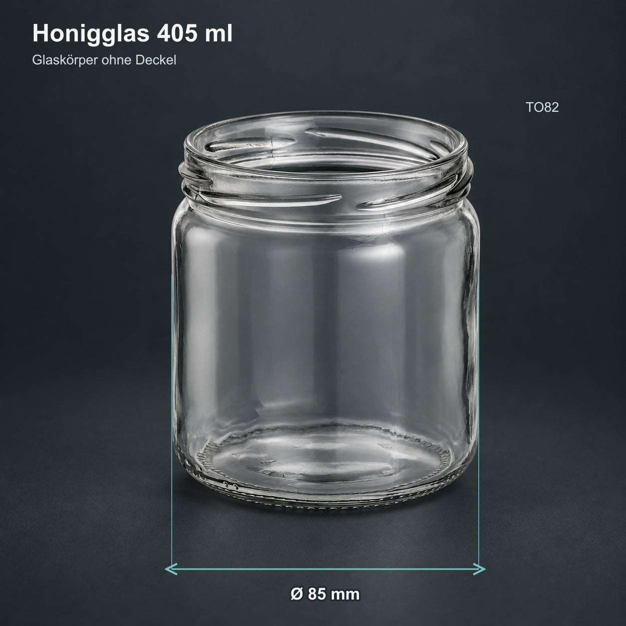 Glas mit Weihnachtsmotivdeckel – Winter405, Honigglas, Klarsichtglas, 405 ml, ohne Deckel, Schraubverschluss
