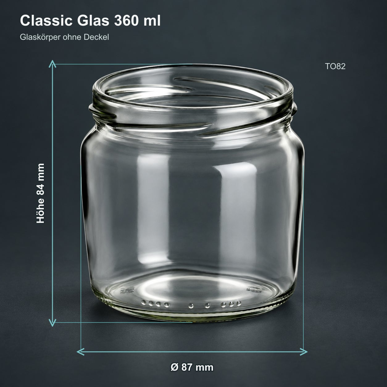 Glas mit Weihnachtsmotivdeckel – Winter360, Glasbehälter, Klarglas, 360 ml, Schrauböffnung, Ohne Deckel