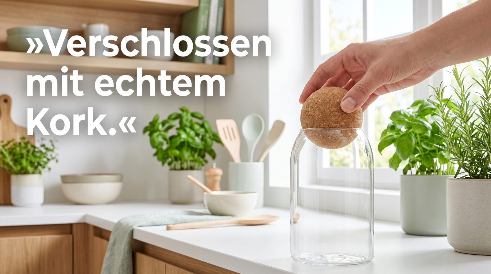 Korkengläser – Verschlossen mit echtem Kork.