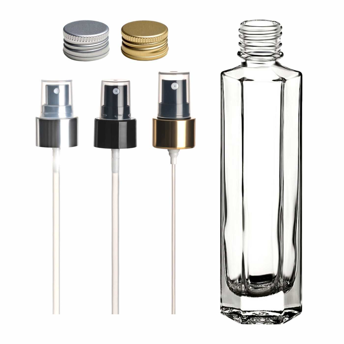 100 ml Hexagon Sprayflasche - 6 Varianten wählbar
