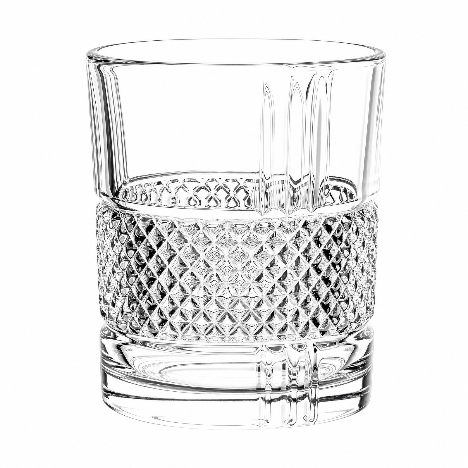 Glas, Tumbler, Wellenmuster, Klar, Schnittmuster