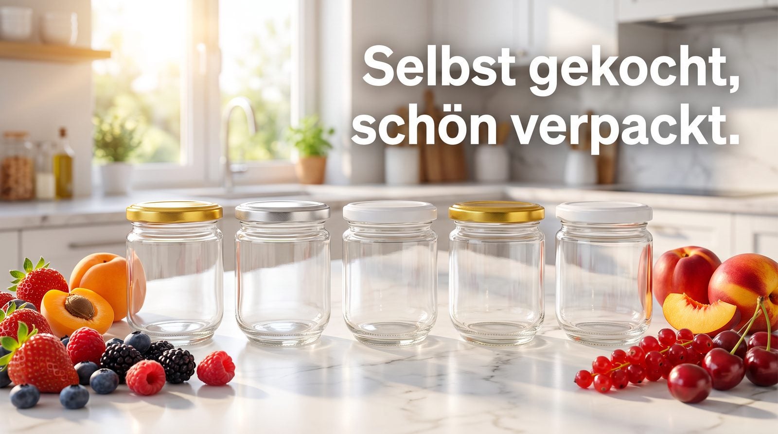 Marmeladengläser – Selbst gekocht, schön verpackt.