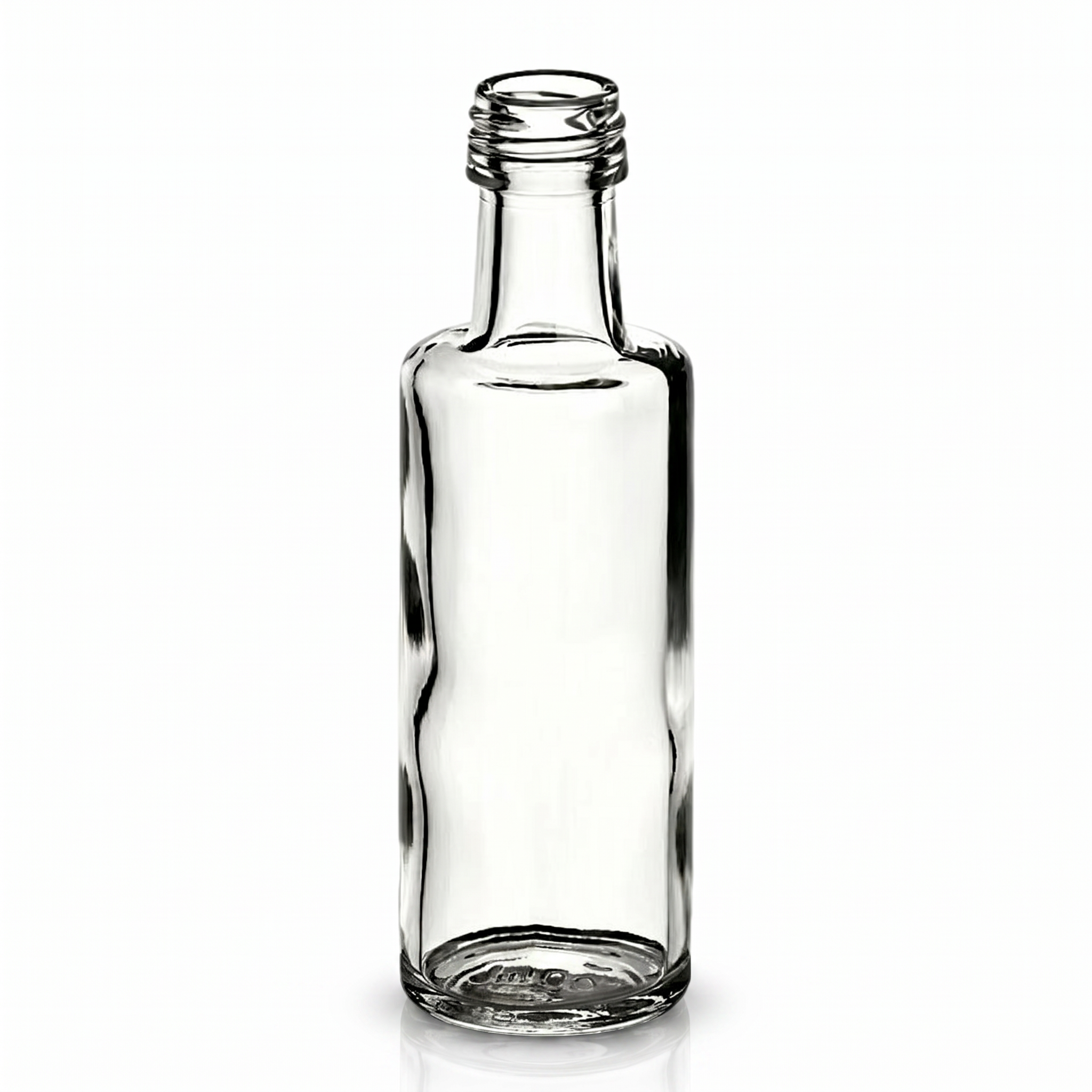 Glasflasche, Leerflasche, Transparente Flasche, Klarglas-Flasche, Baumwoll?