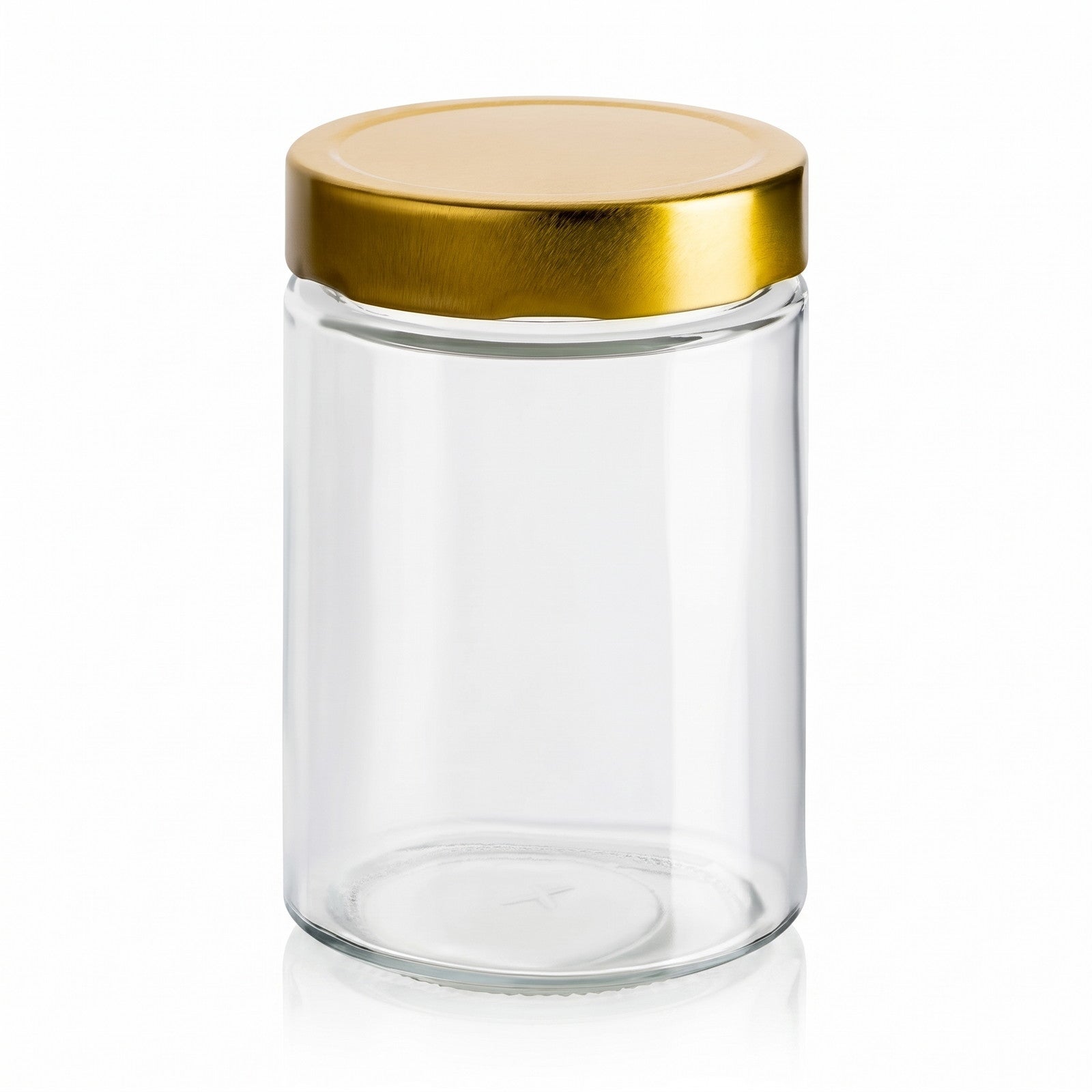 Glasdose, Aufbewahrungsdose, goldene Deckel, Transparent, Lebensmittelecht