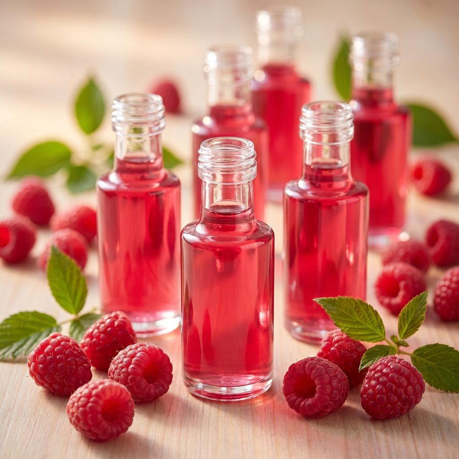 Himbeeressig in Mini-Flaschen