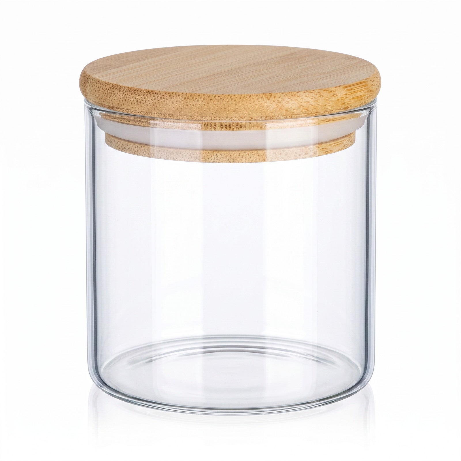 Glasbehälter, Aufbewahrungsdose, Bamboo-Deckel, Vorratsglas, transparentes Glas