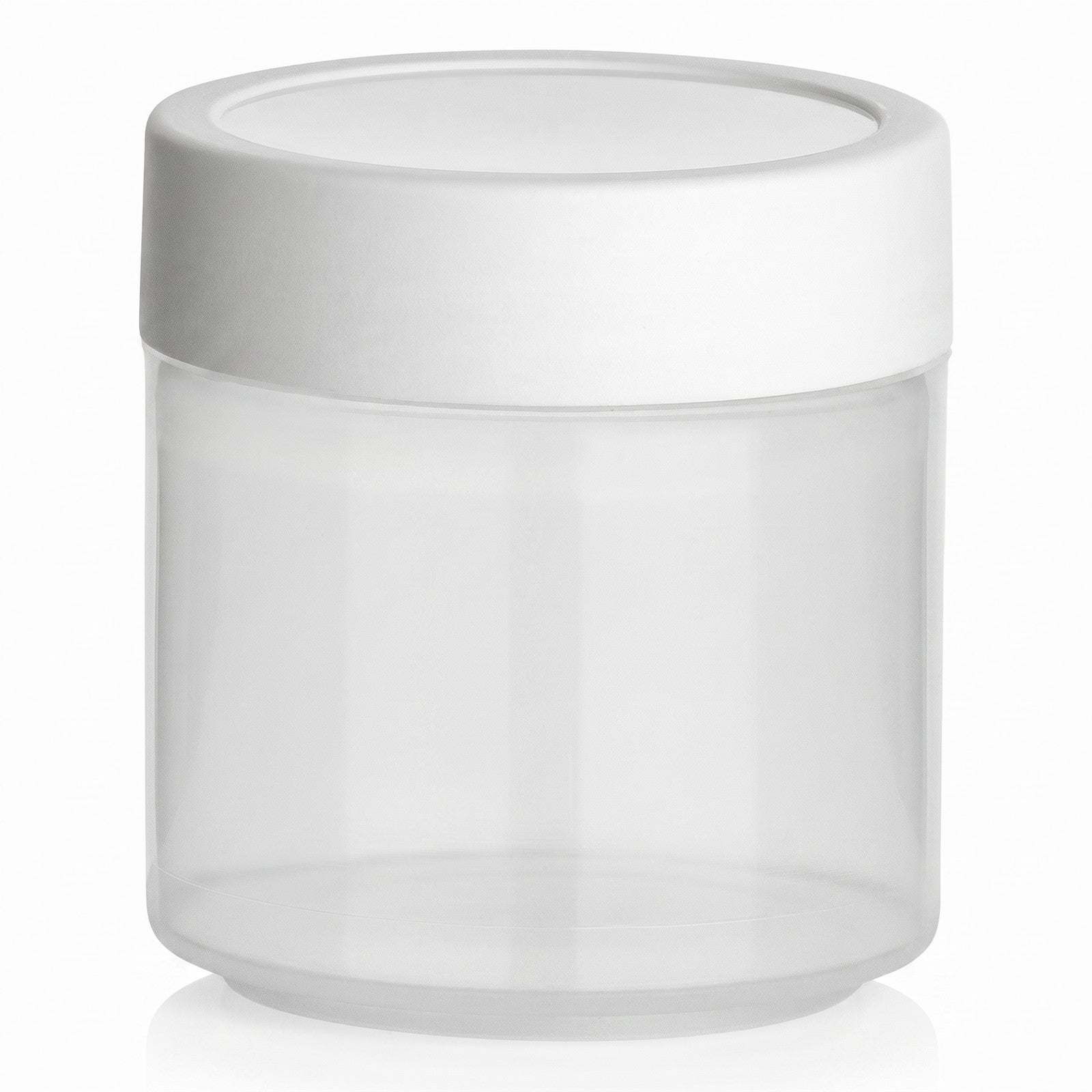 Glasbehälter, Aufbewahrungsdose, Kunststoff, Transparenter Behälter, Weißer Deckel