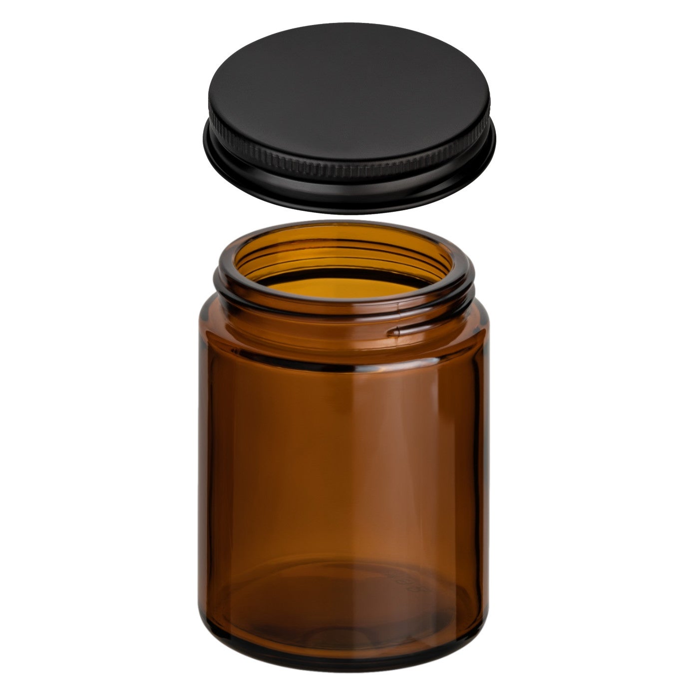 150 ml Cremetiegel Braunglas mit Verschluss Schwarz Matt Krug
