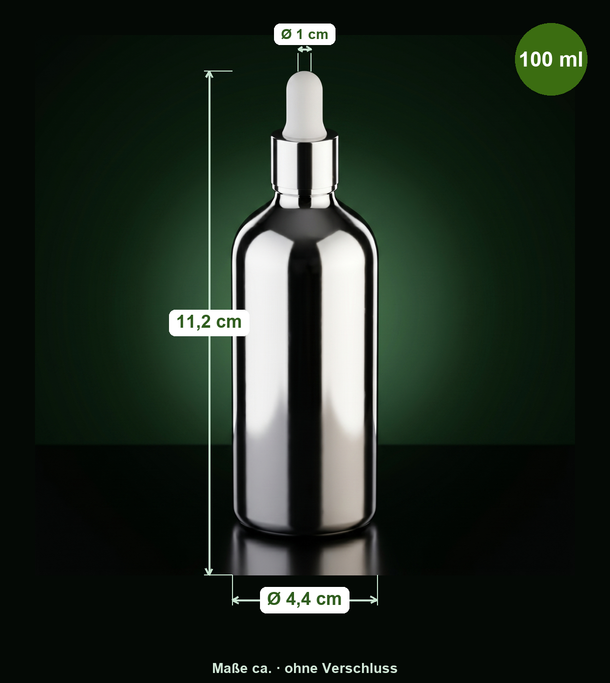 flasche, Aluminium, Spritzflasche, Dosierpipette, 100 ml