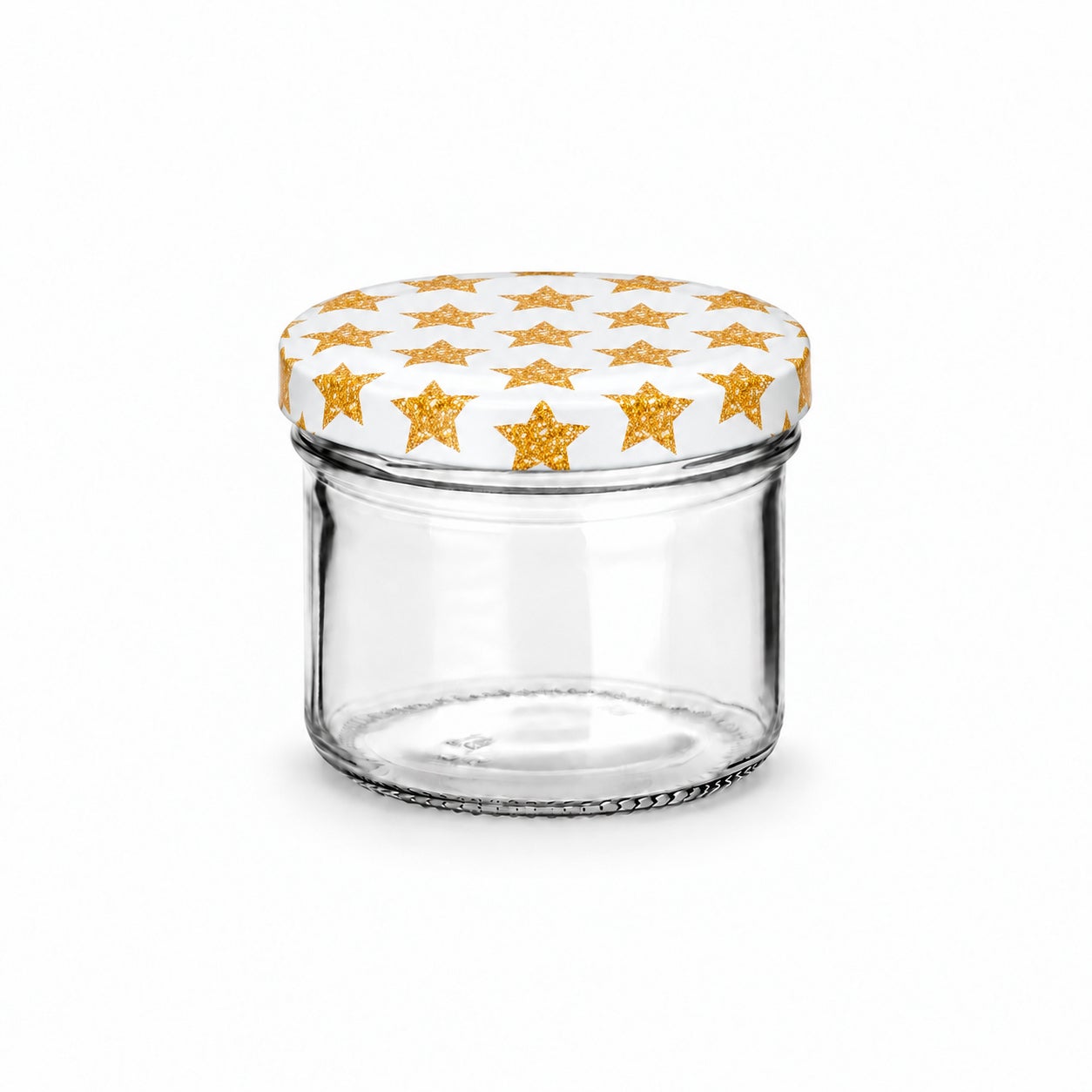 Leeres 230-ml-Glas mit Goldene Sterne
