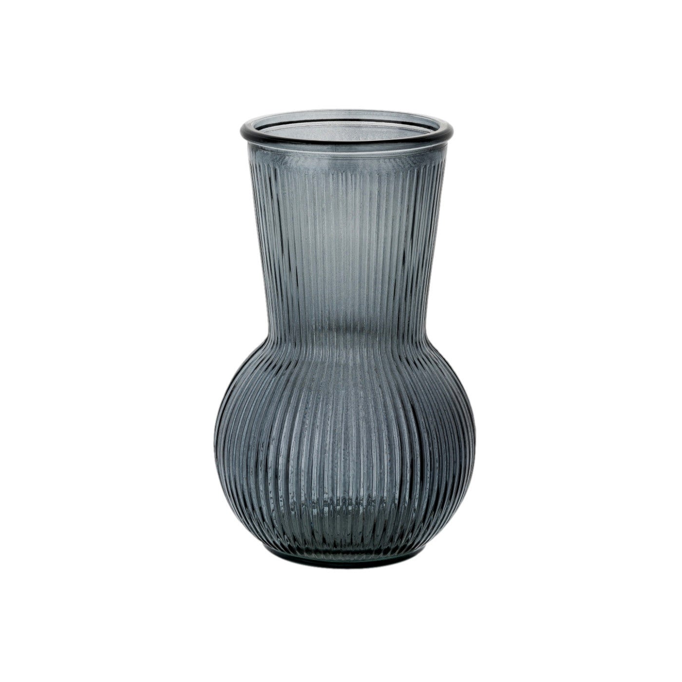 Vase, Gläserner Vase, Rillen-Textur, Großes Design, Dunkles Glas