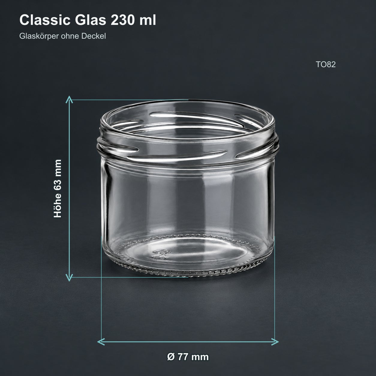 Glas mit Weihnachtsmotivdeckel – Winter230, Glasbehälter, Klarglas, 230 ml, Ohne Deckel, Rund