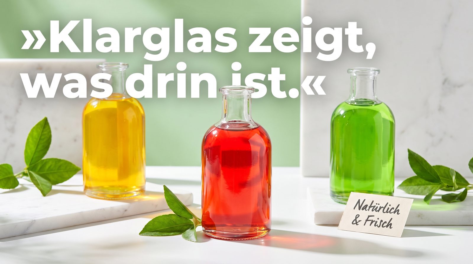 Klarglasflaschen – Klarglas zeigt, was drin ist.