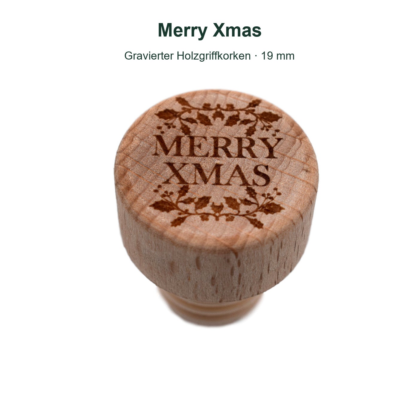 Holzgriffgravur Merry Xmas