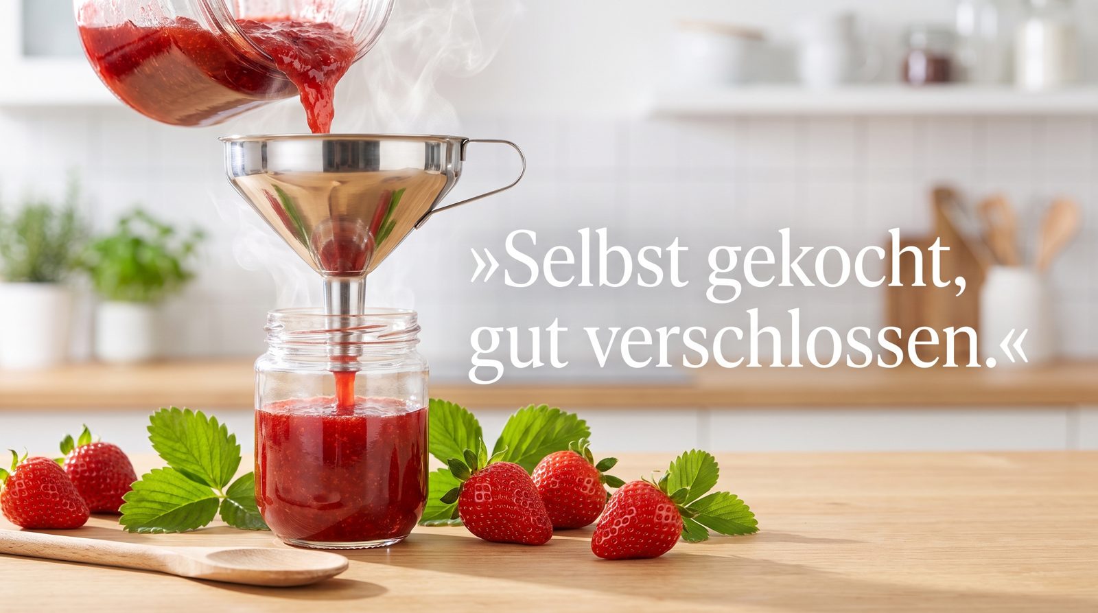 Marmeladengläser – Selbst gekocht, gut verschlossen.