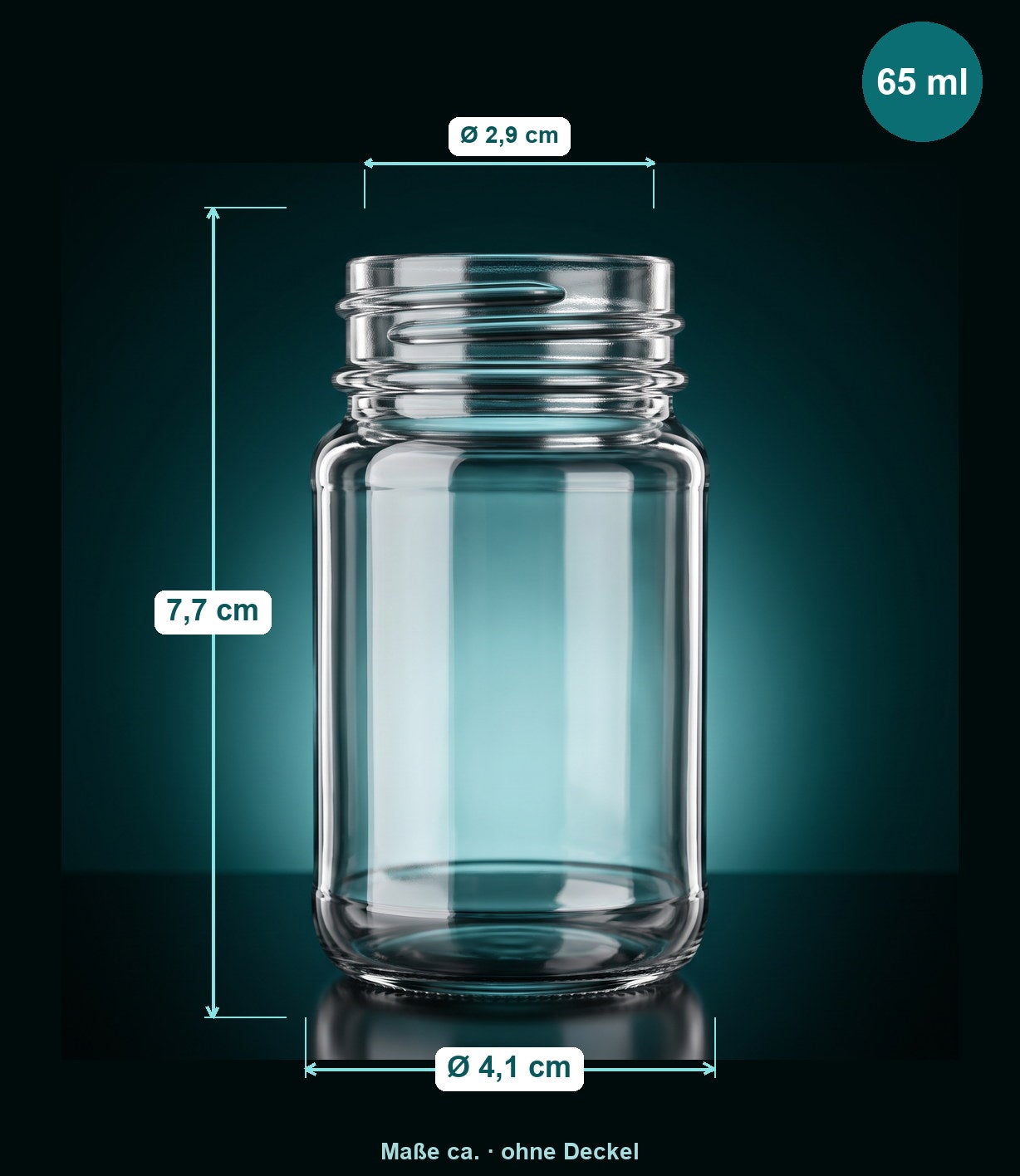 Einmachglas 65 ml rund – Mini-Größe