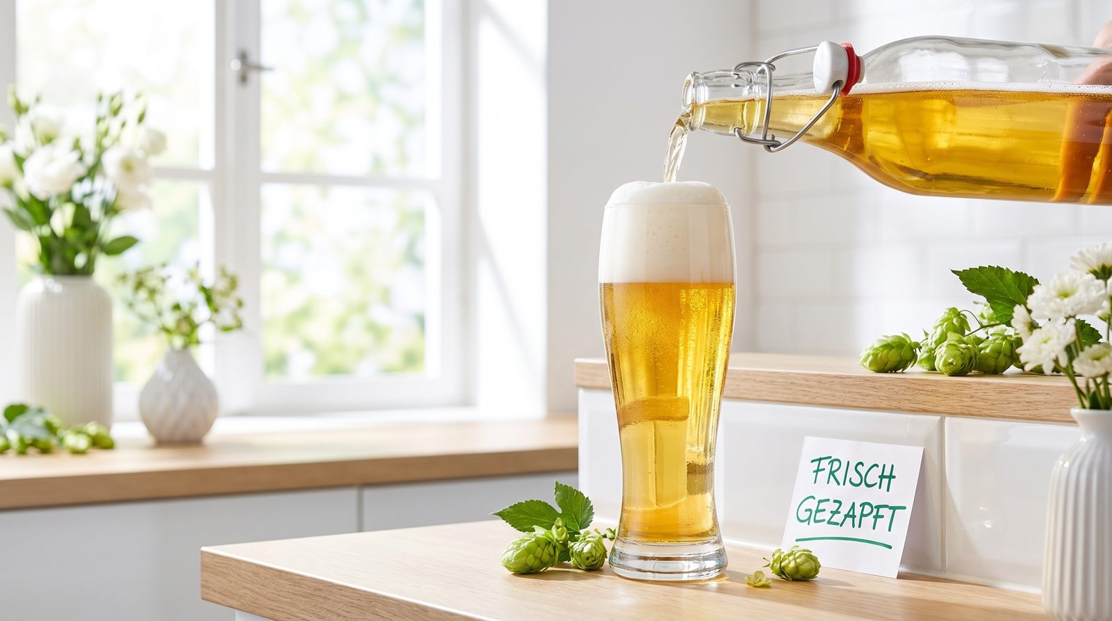 Bierflaschen von Flaschendiscount in der Anwendung