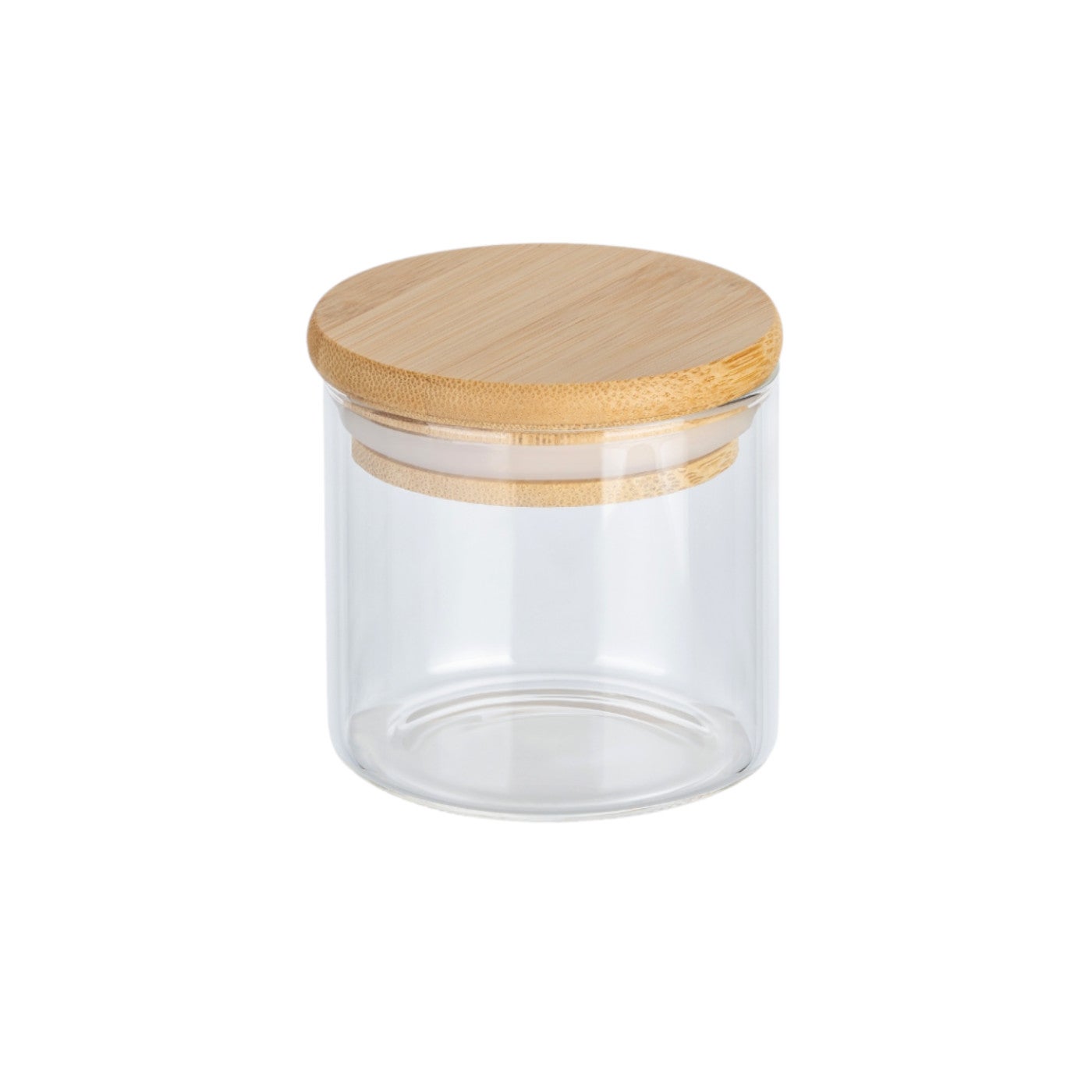150 ml Borosilikatglas Rund mit Bambusdeckel 150 ml Borosilikatglas Rund mit Bambusdeckel