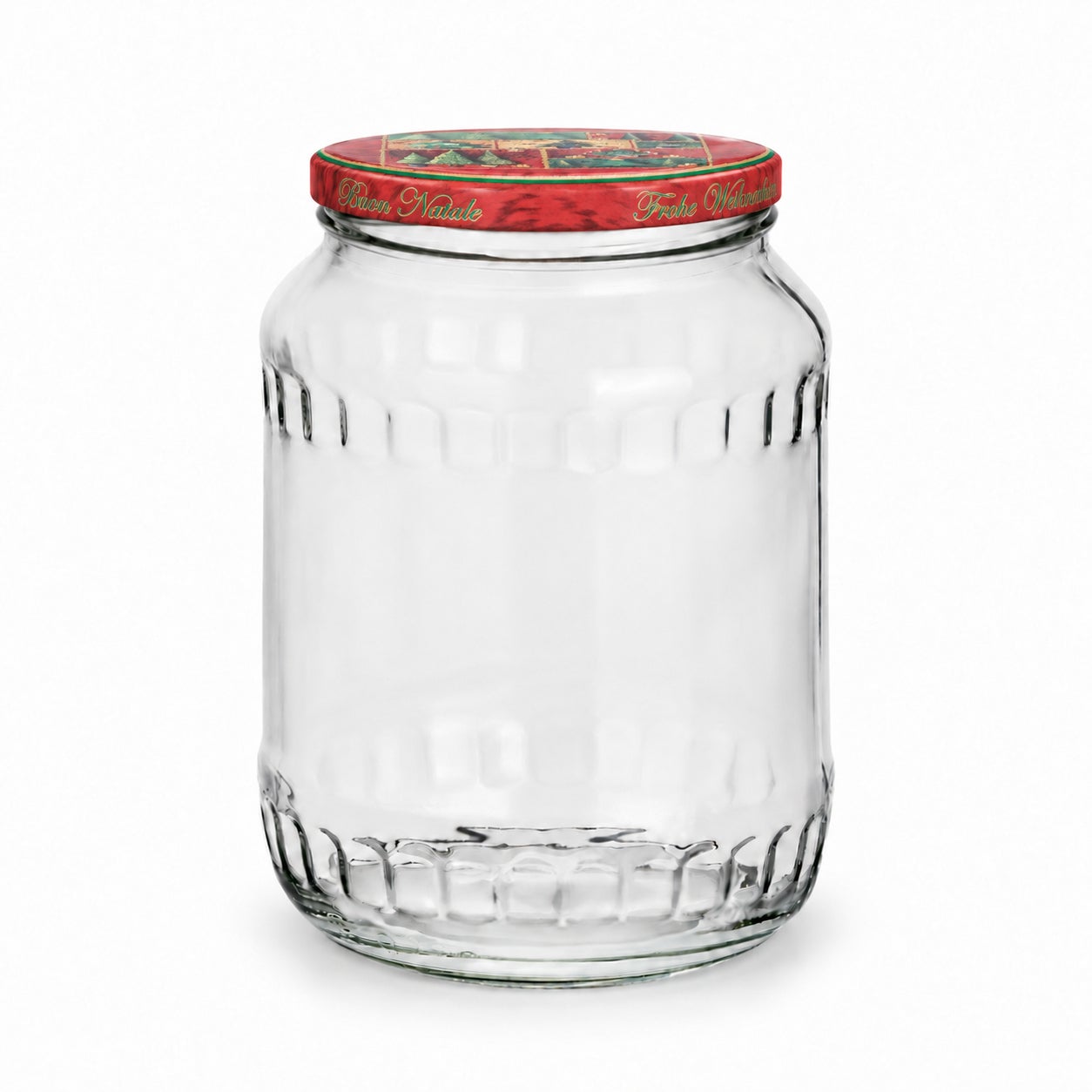 Leeres 720-ml-Glas mit Tanne rot-grün