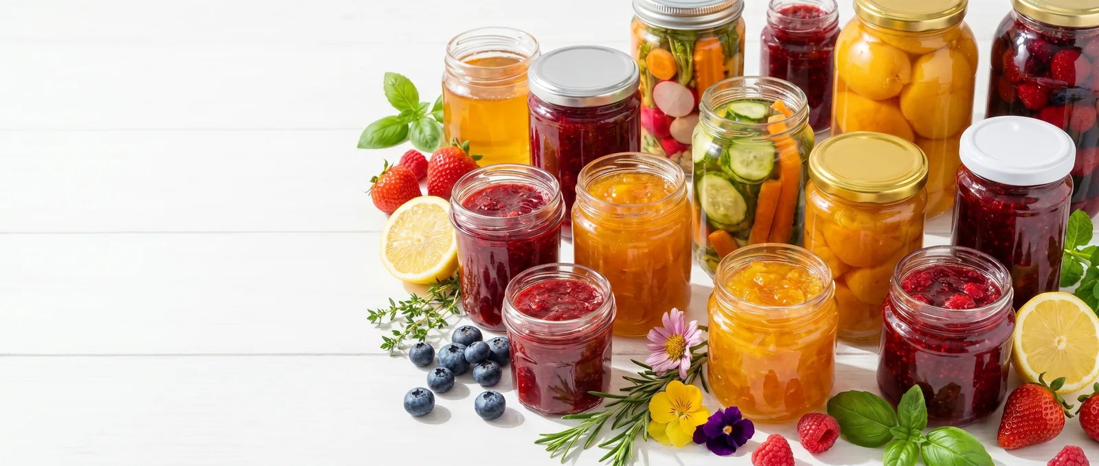 Glasbehälter, Marmelade, Beeren, Konservengläser, Fruchtaufstrich