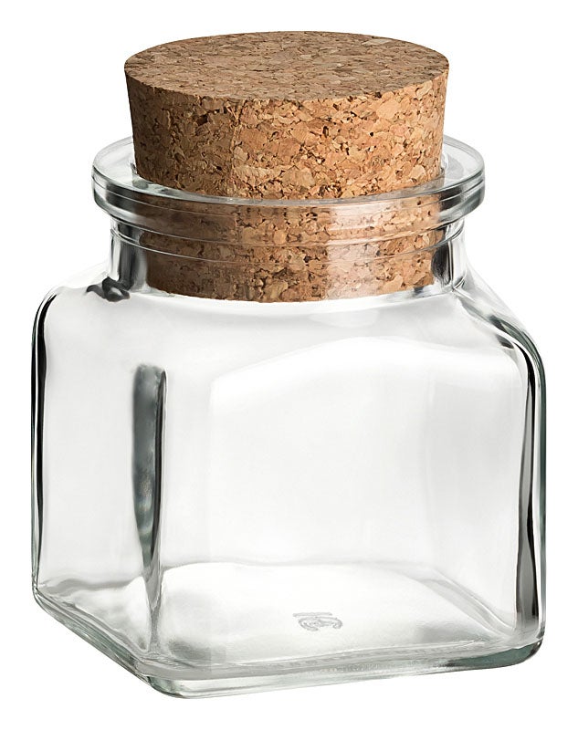 Korkenglas eckig 120 ml leer mit passendem Presskorken, glasgefäß, glasbehälter, korkdeckel, aufbewahrung, kleinformatikel