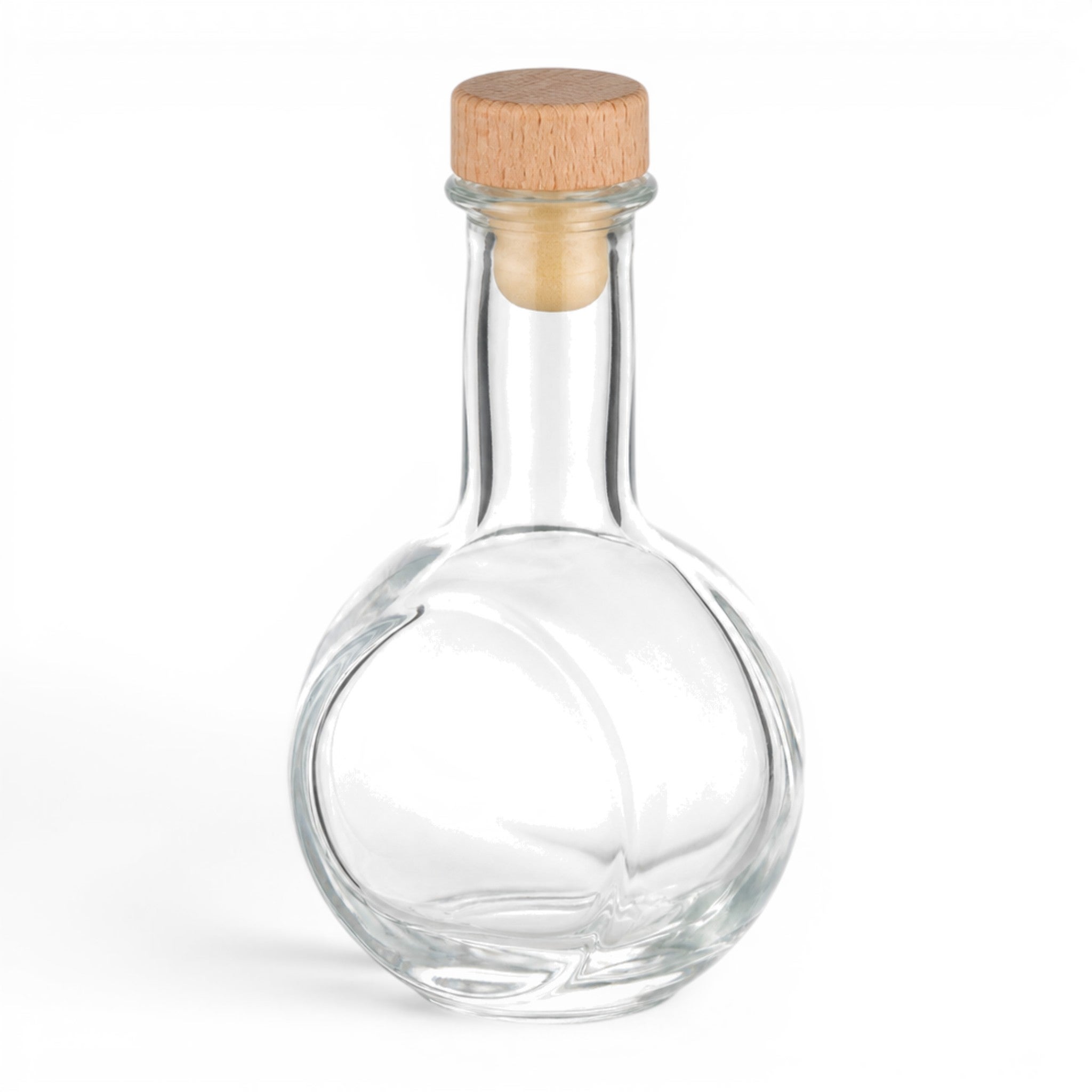 Glasflasche, Korkdeckel, Karaffe, Flasche rund, transparent