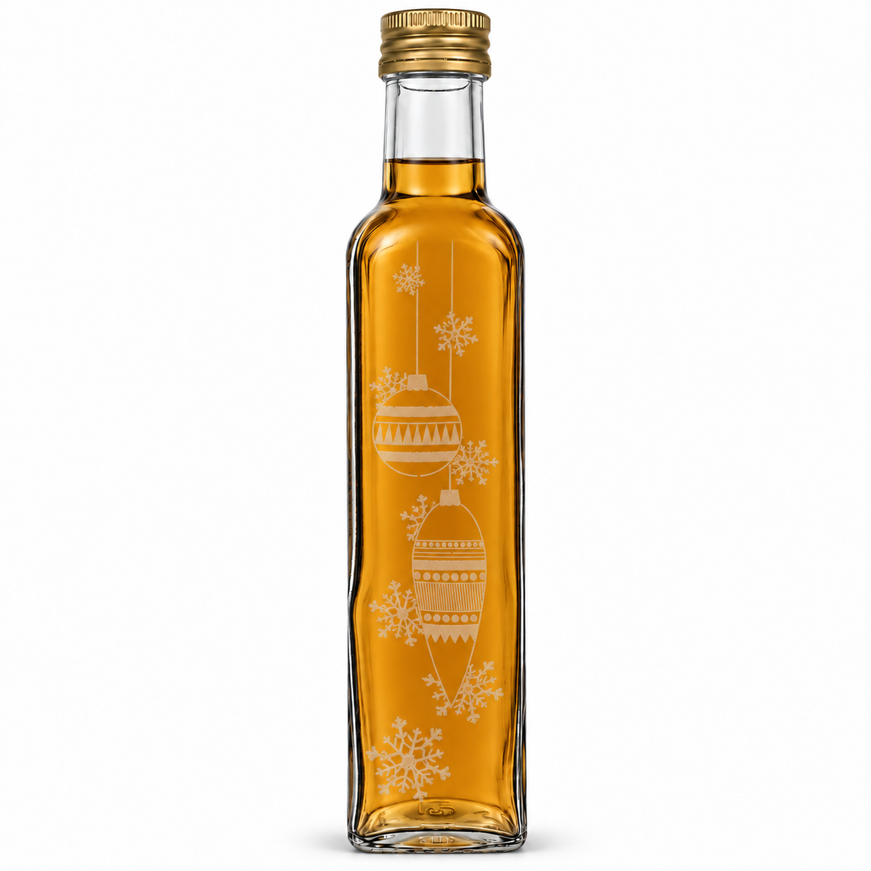 Maraska250 ml · Gold-Ausführung · Baumschmuck · Motivauswahl und Lieferumfang, Flasche, Kleines Getraenk, Honigfarbig, Weihnachtsdeko, Korkverschluss