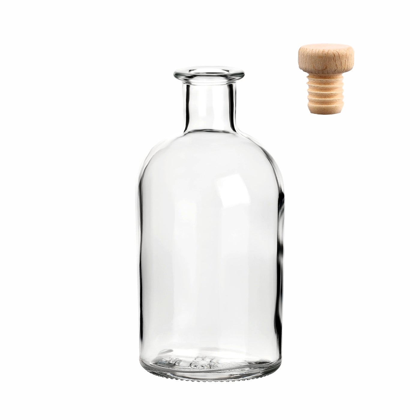 250 ml Apothekerflasche rund mit Holzgriffkorken 250 ml Apothekerflasche rund mit Holzgriffkorken