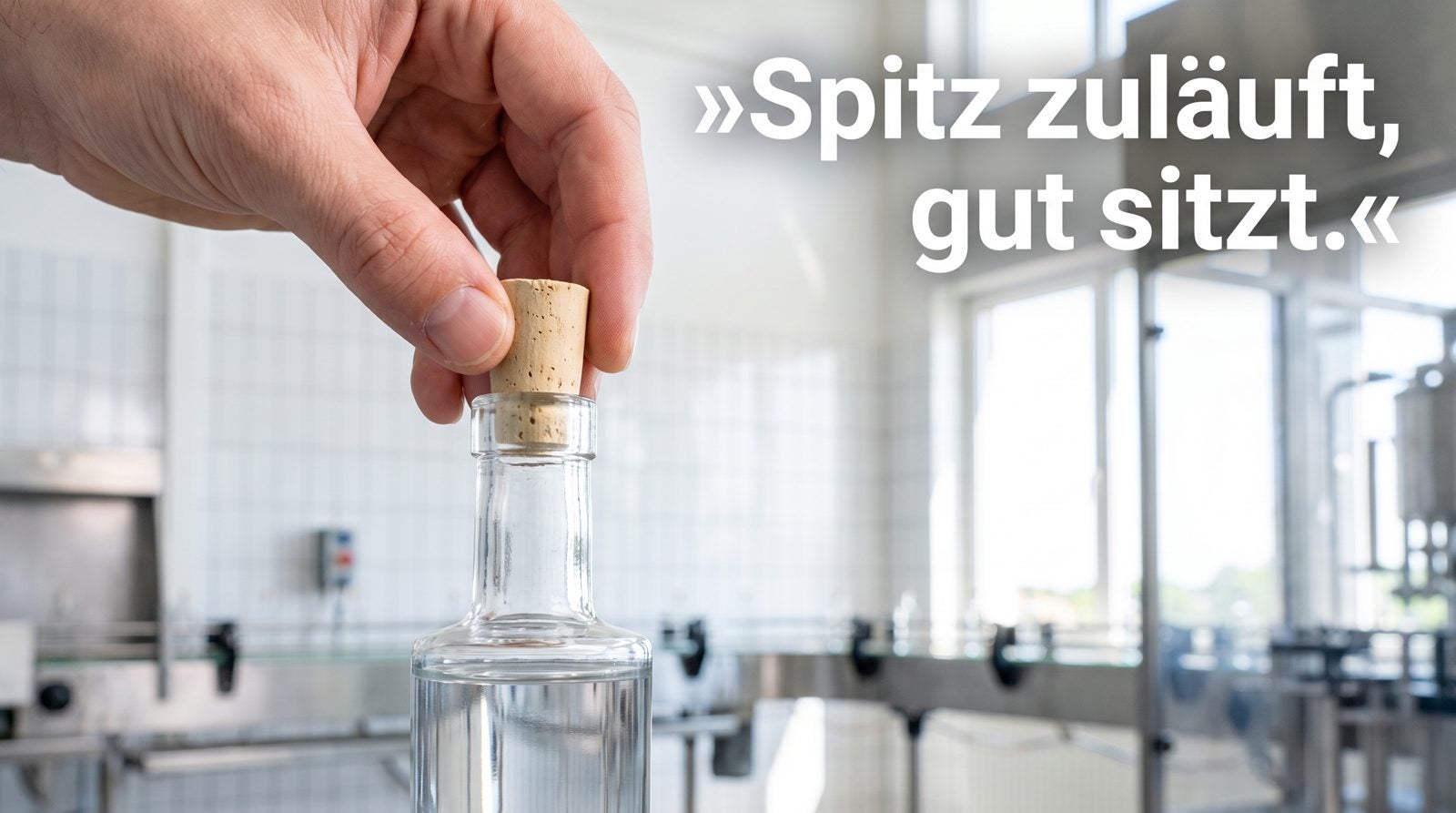 Spitzkorken – Spitz zuläuft, gut sitzt.
