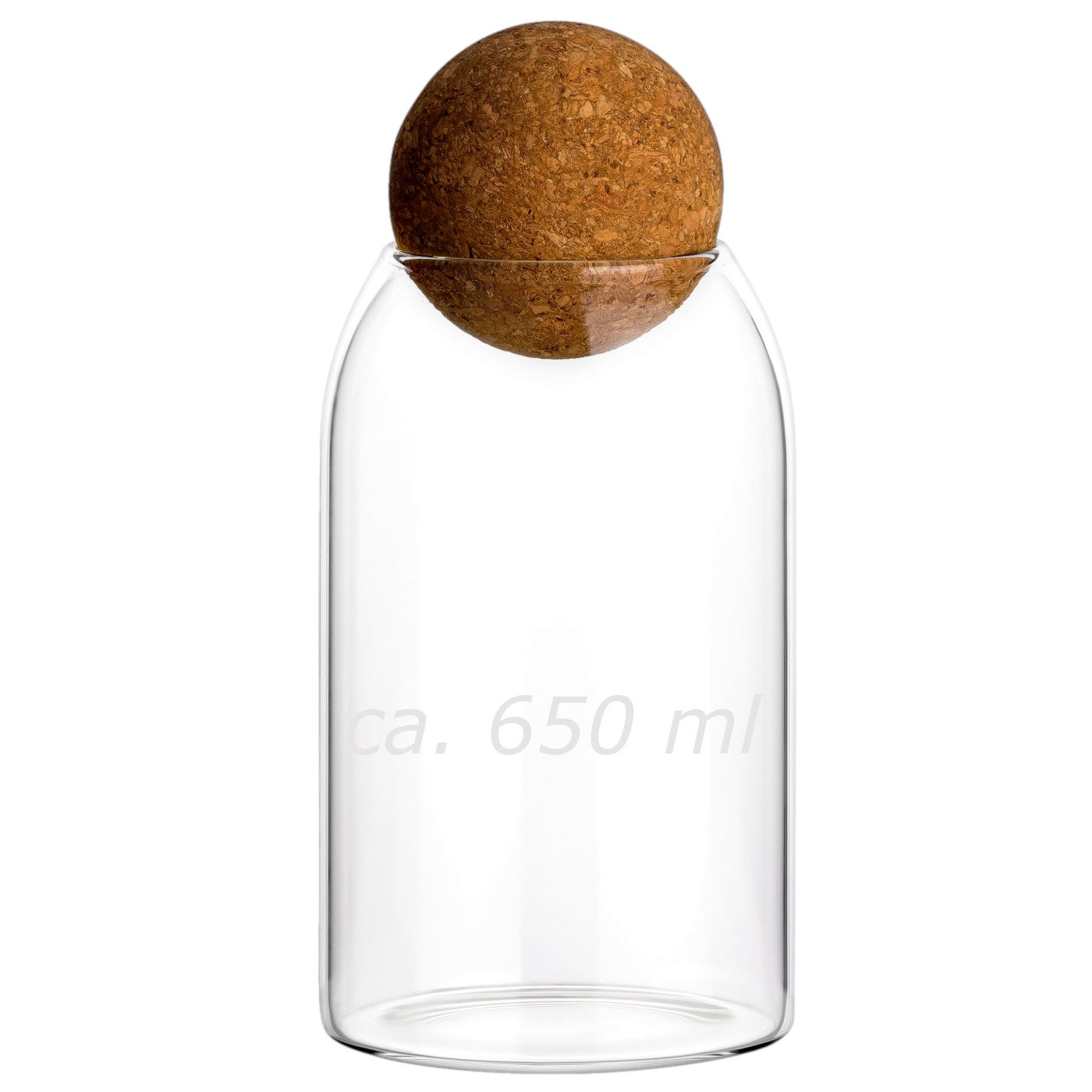 650 ml Borosilikatglas rund mit Kugelkorken 650 ml Borosilikatglas rund mit Kugelkorken