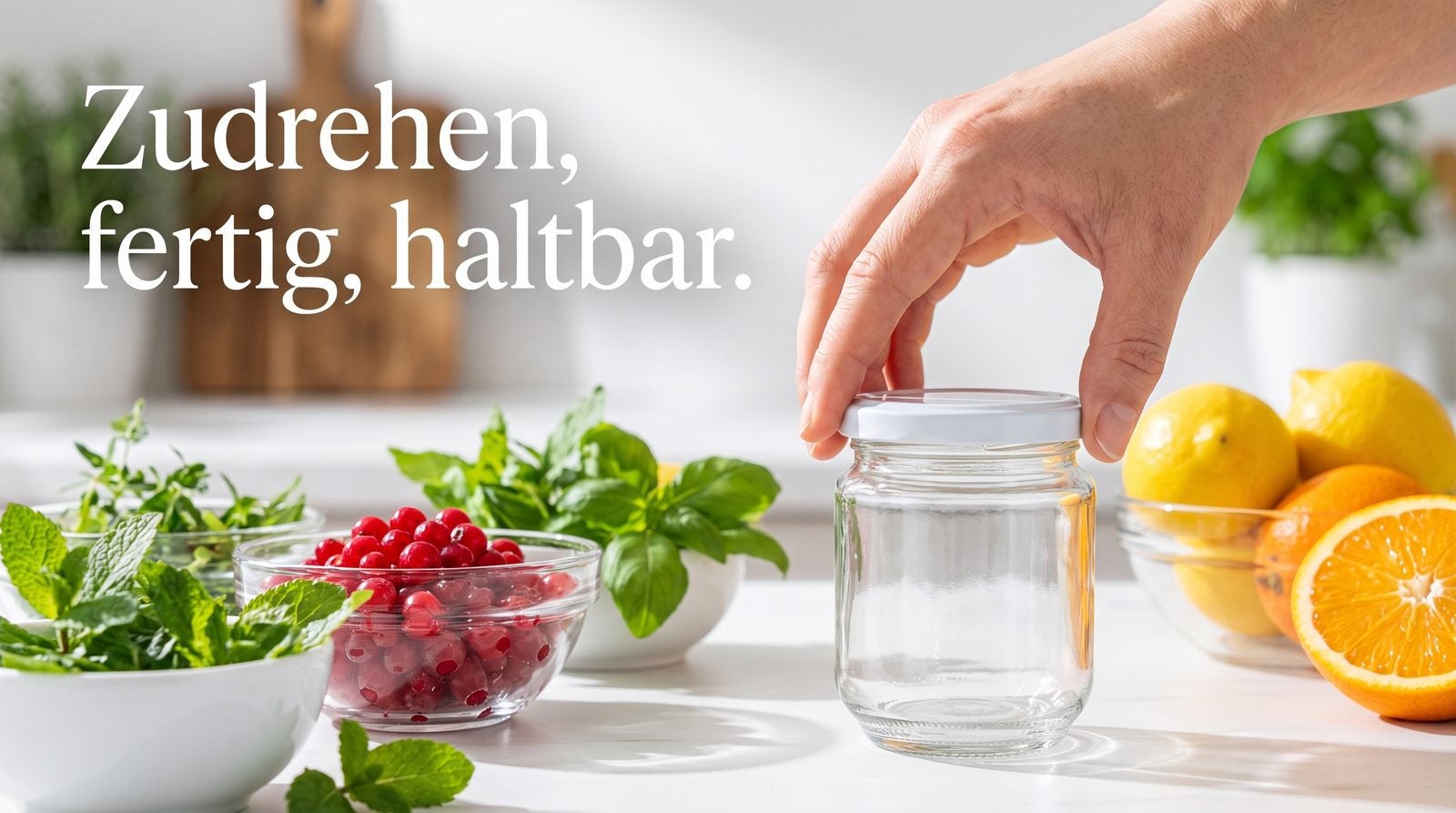Twist-Off Gläser – Zudrehen, fertig, haltbar.