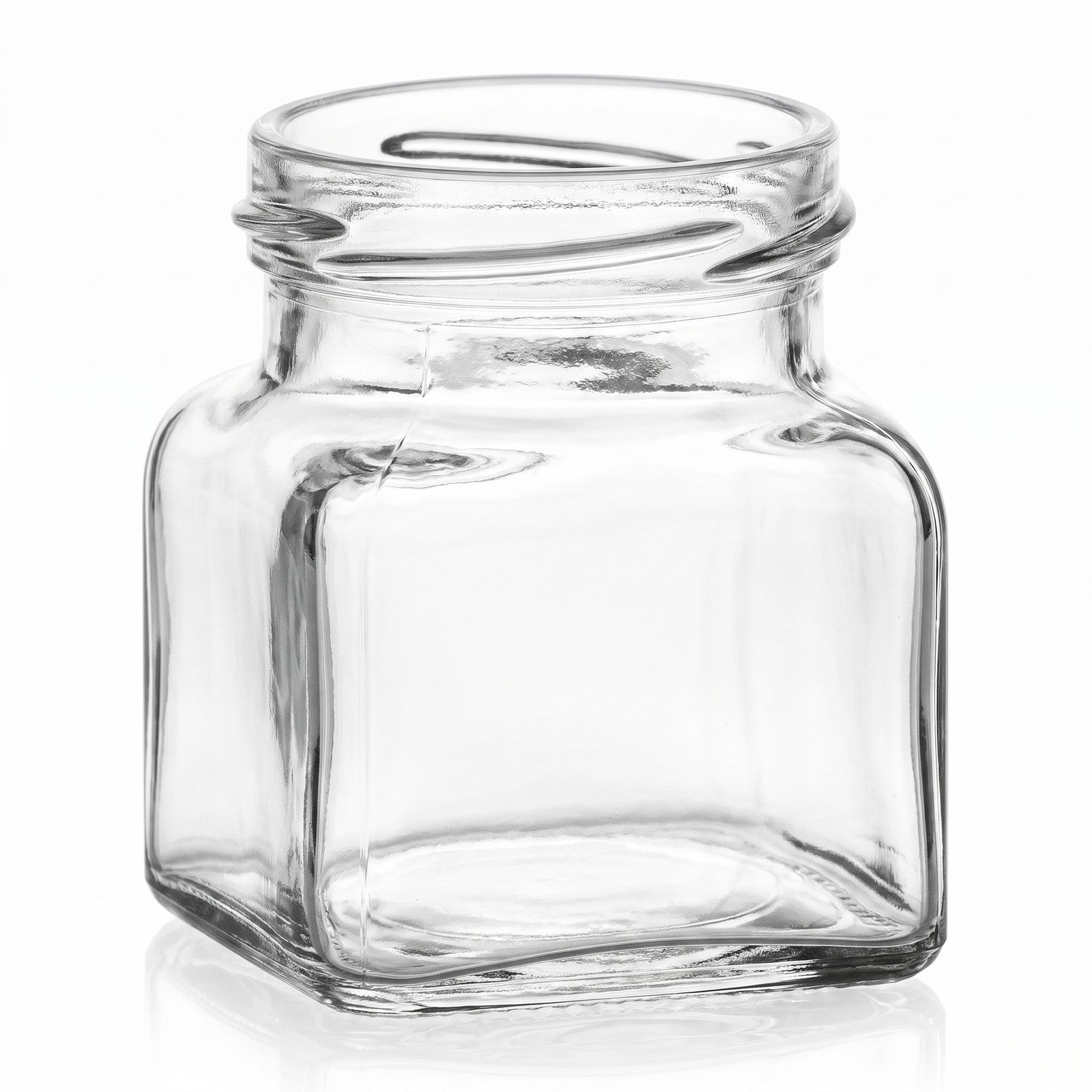 Glasbehälter, Transparente Dose, Leerer Behälter, Aufbewahrungsglas, Vierkantglas