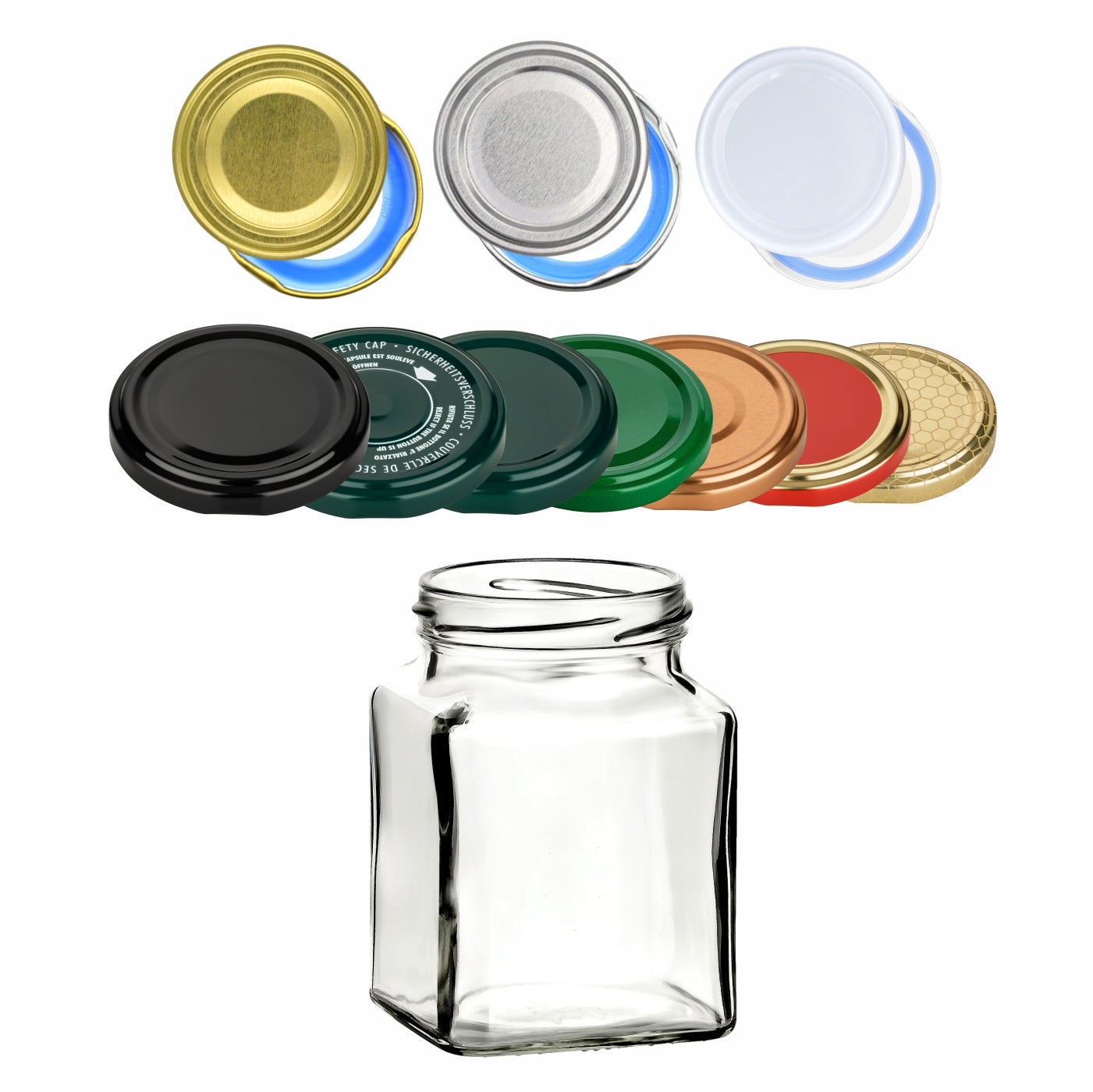 314 ml Einmachglas Quadrat Krug