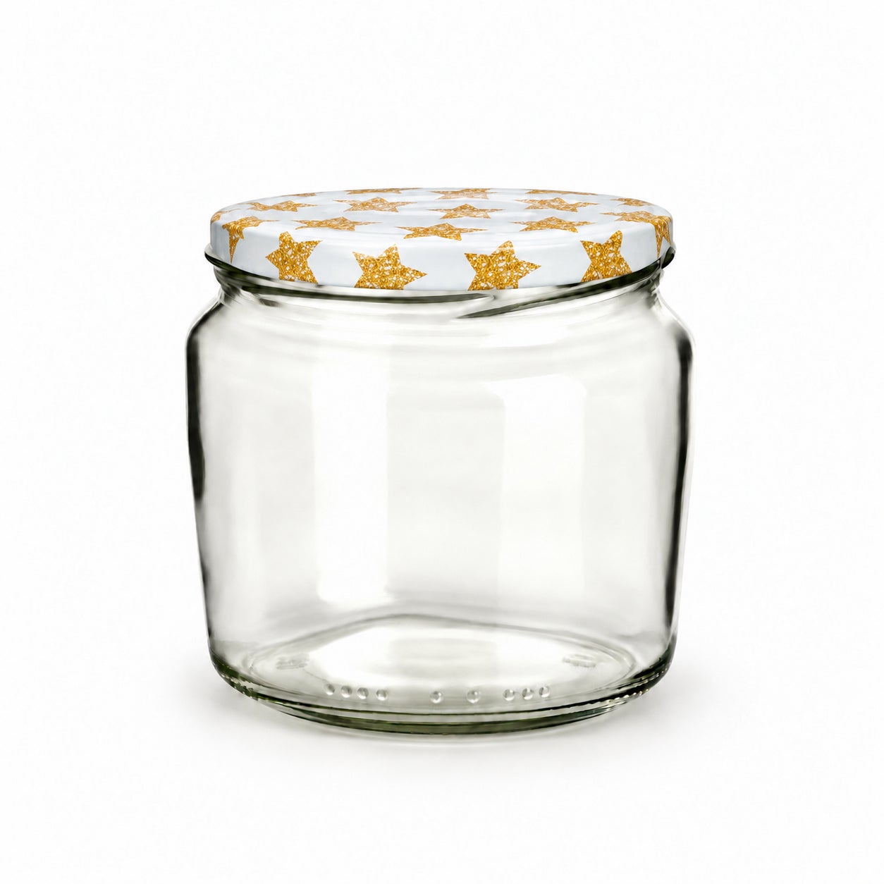Leeres 360-ml-Glas mit Goldene Sterne