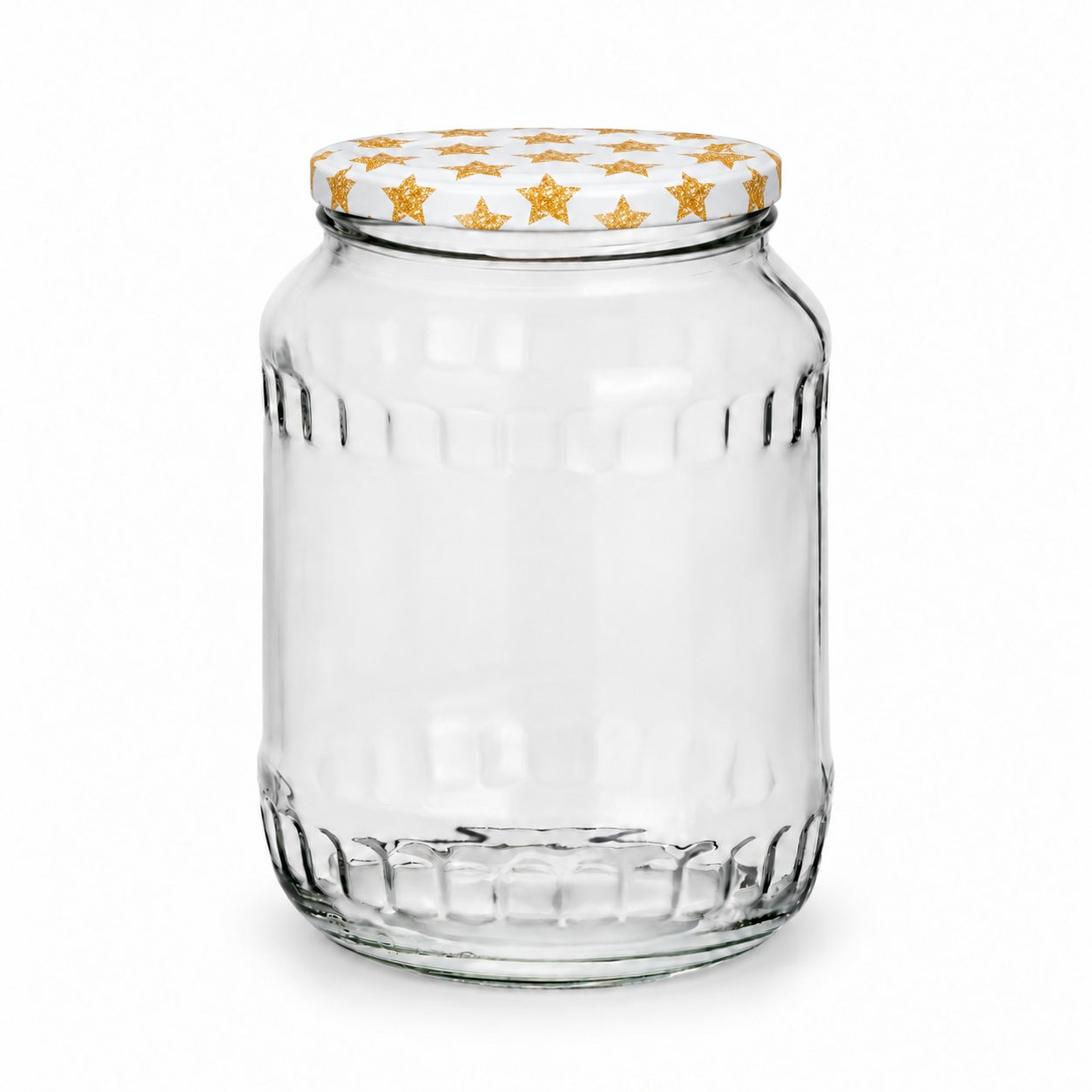Leeres 720-ml-Glas mit Goldene Sterne