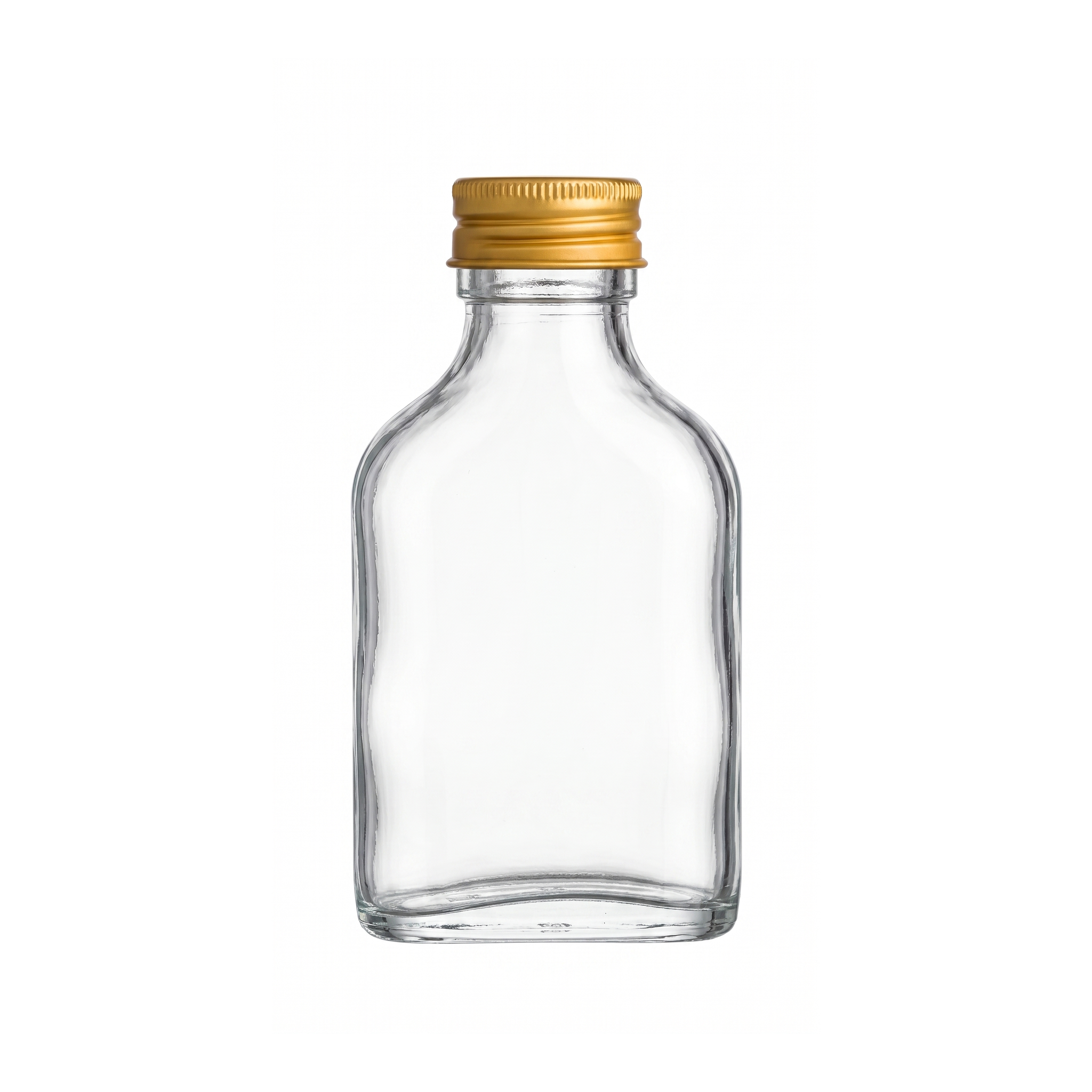 Flasche, Glas, Goldkappe, klein, transparent