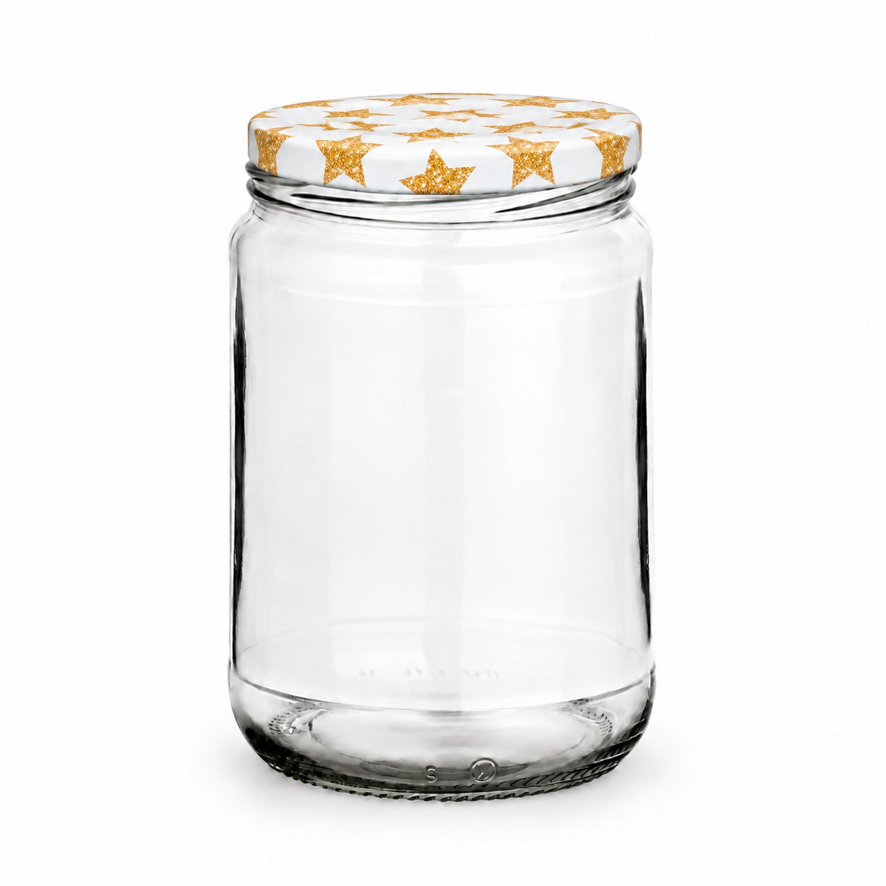 Leeres 580-ml-Glas mit Goldene Sterne
