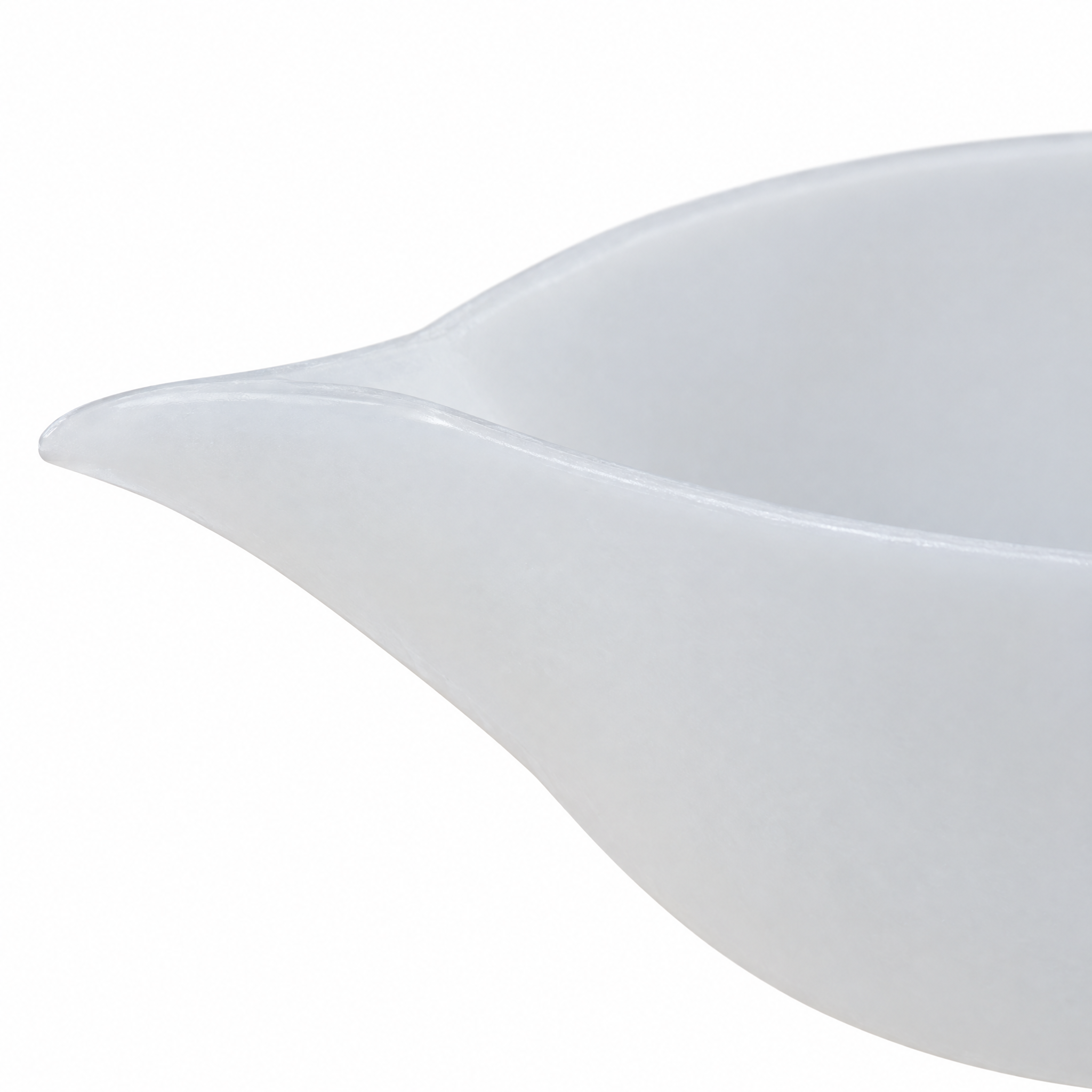 SW10050 – Produkt- und Verschlussansicht, Kunststoffschale, Transluzent, Weiß, Geschwungene Form