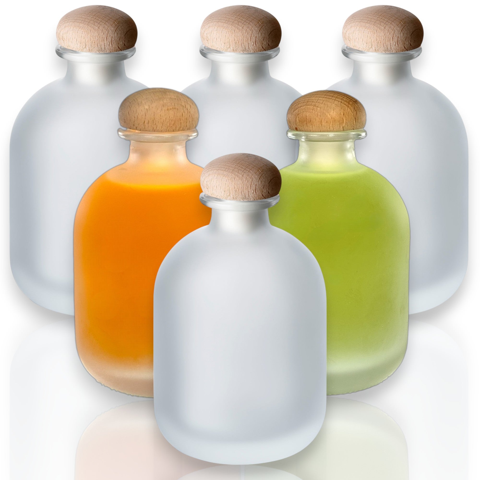 6er Set Arctic 350 ml mit Holzgriffkorken Krug, Flasche