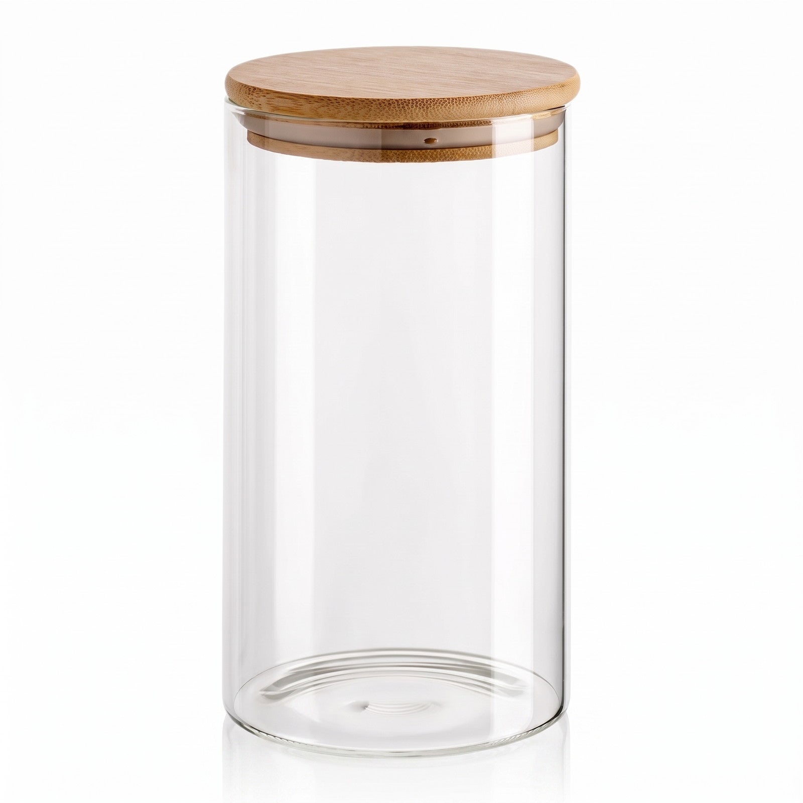 Gläserner Vorratsbehälter, Glasbehälter, Holzdeckel, Dekorativer Deckel, Küchenbehälter