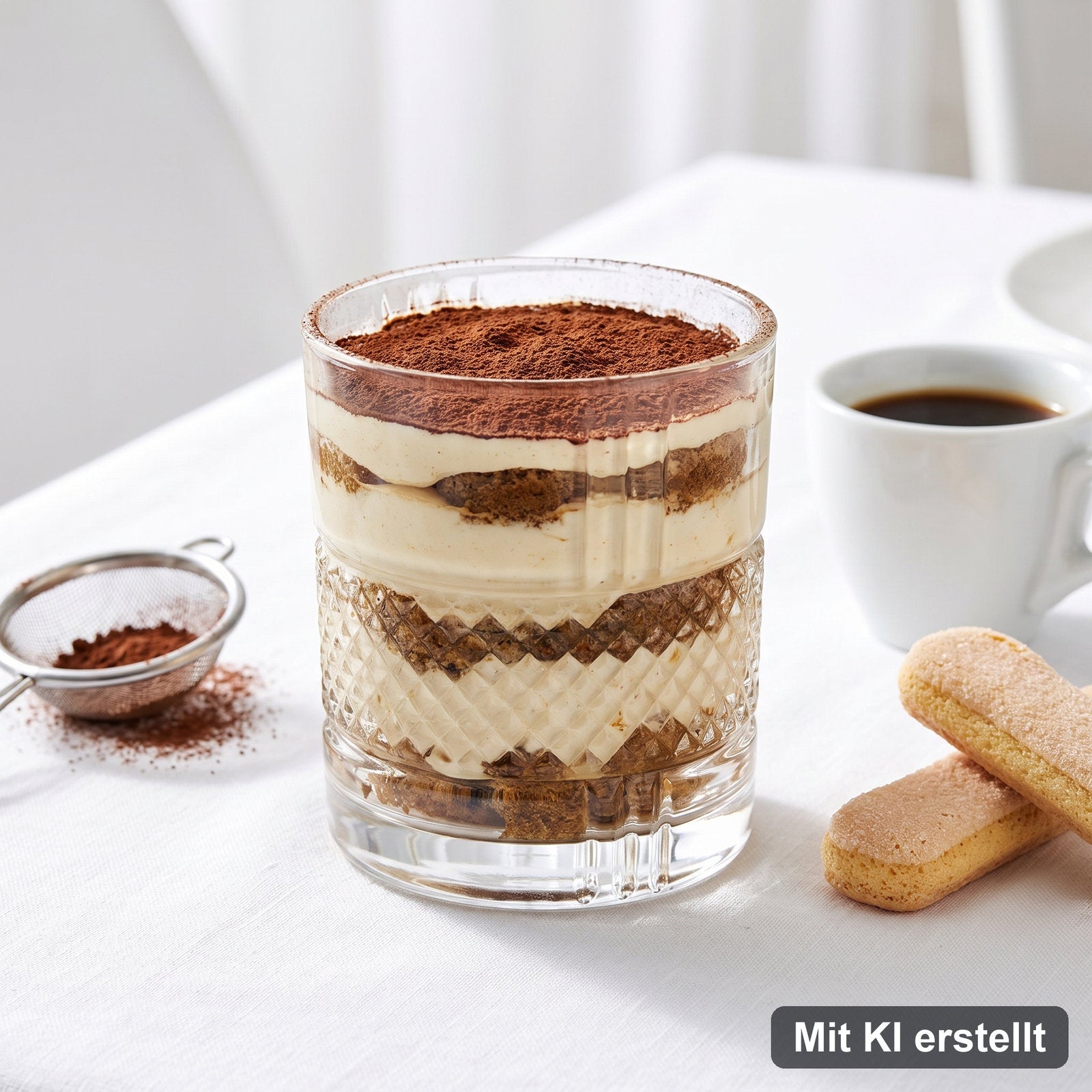 Tiramisu im Dessertglas – mit KI erstellt