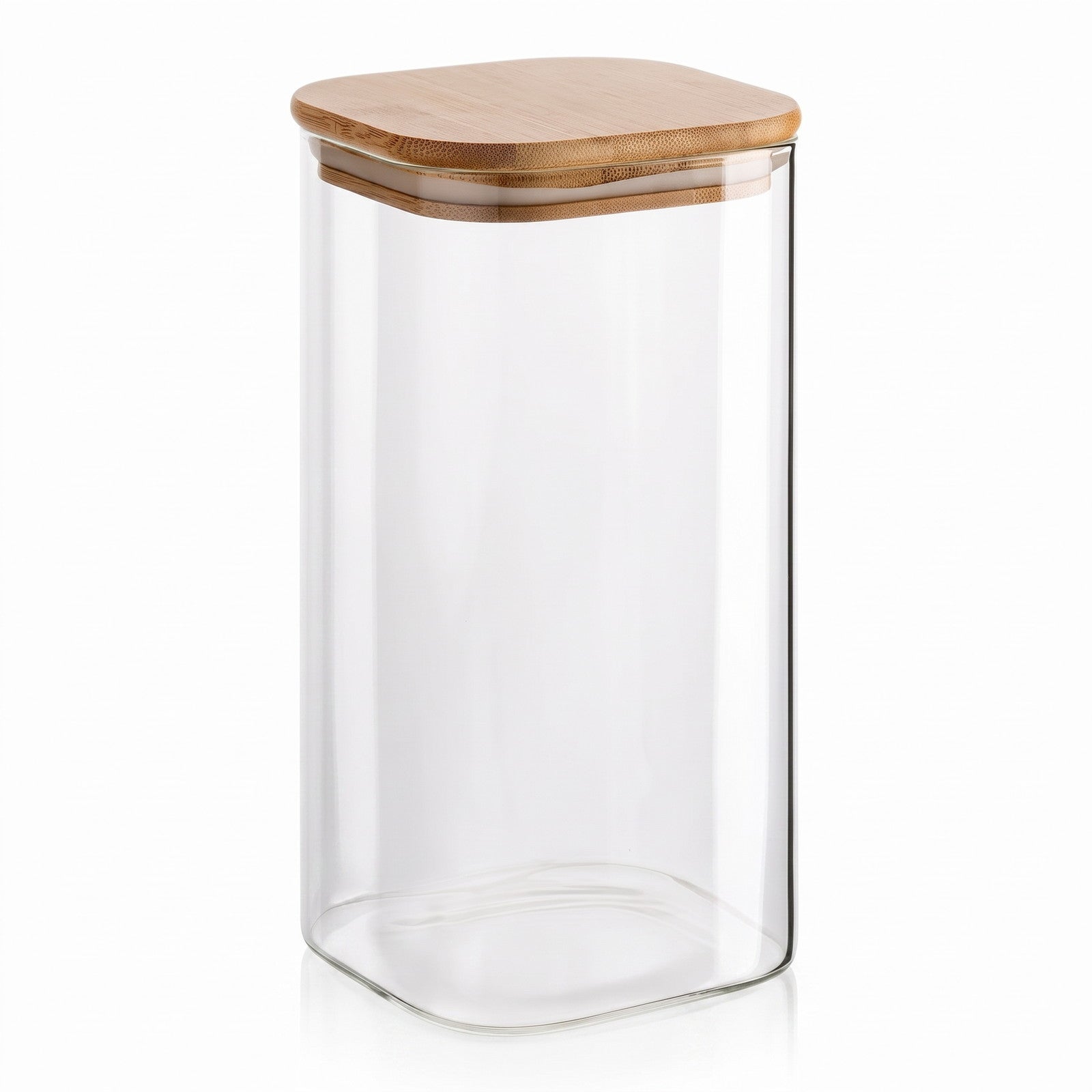 Glasstab, Aufbewahrungsbehälter, Glasbehälter, Holzdeckel, Küchenbehälter