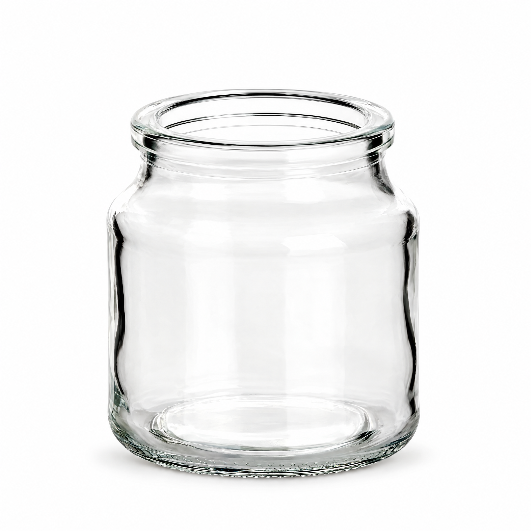GLA1012 – Produkt- und Verschlussansicht, Glasgefäß, Vorratsglas, transparentes Glas, weiter Hals, ohne Deckel