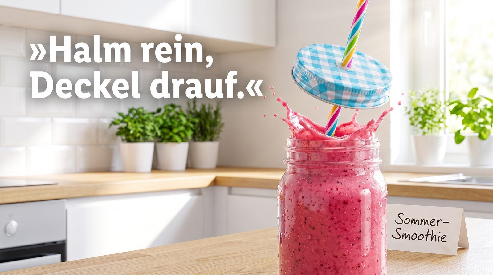 Trinkhalmdeckel – Halm rein, Deckel drauf.