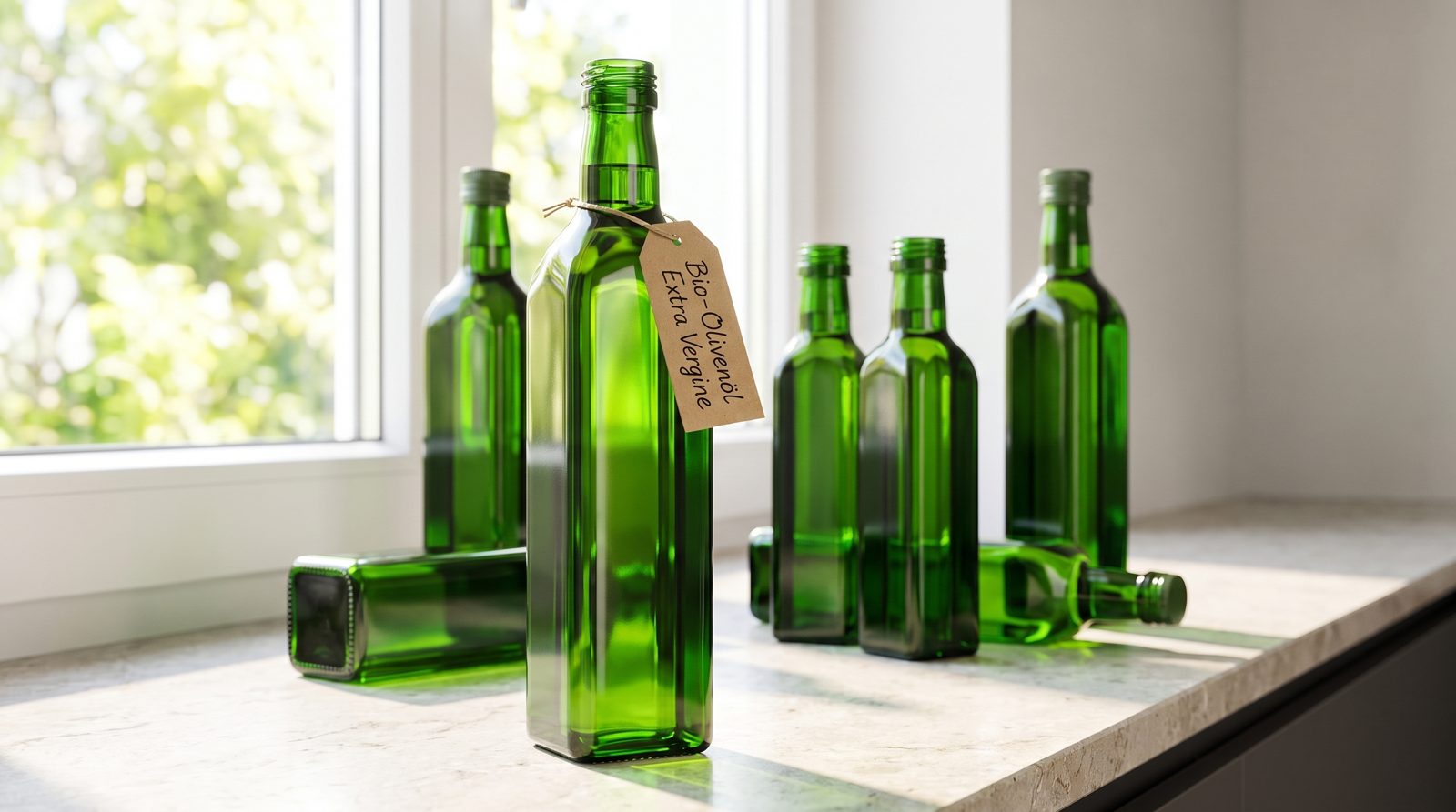 Grünglasflaschen von Flaschendiscount in der Anwendung