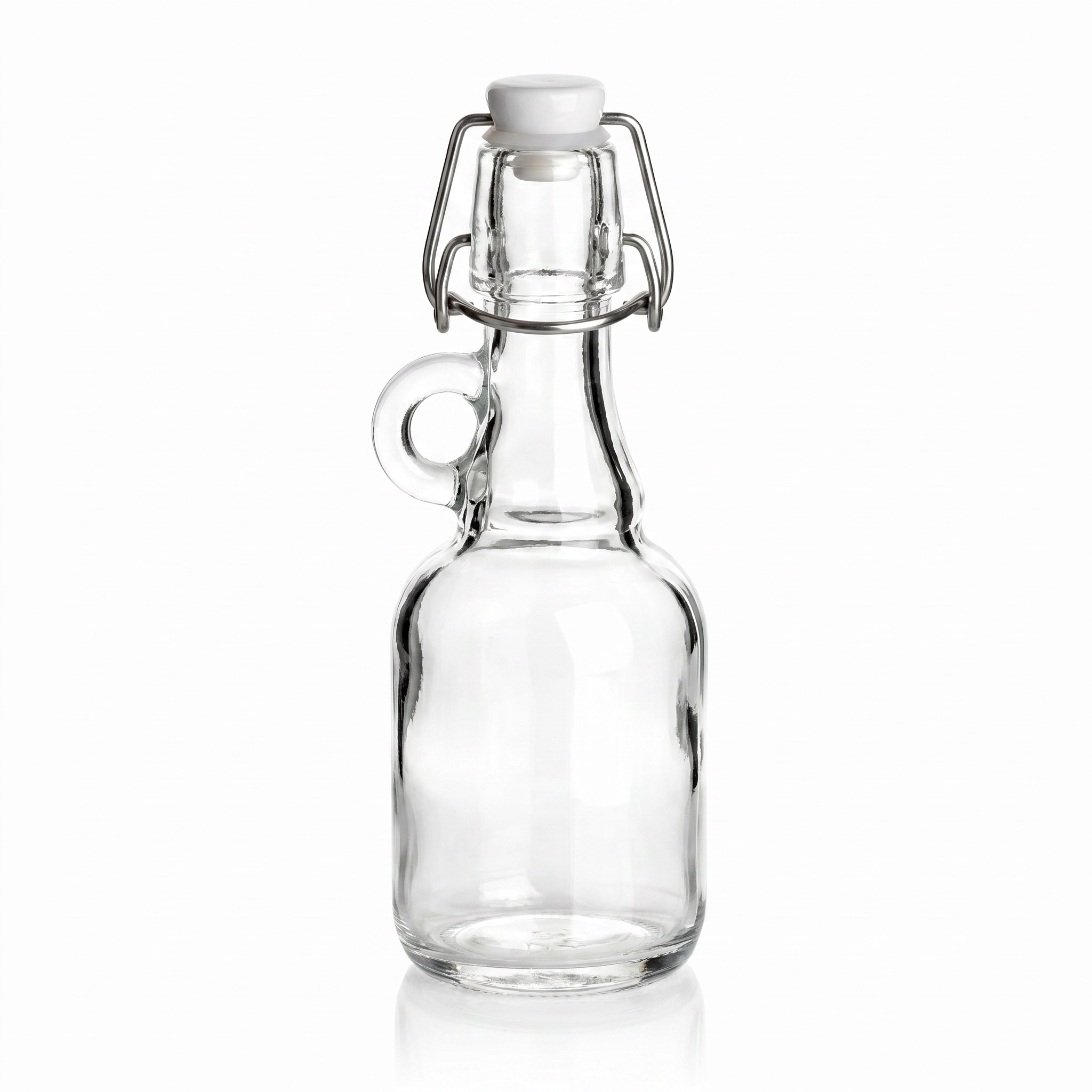 Glasflasche, Korkverschluss, Swing-Top, Transparent, Flasche mit Henkel